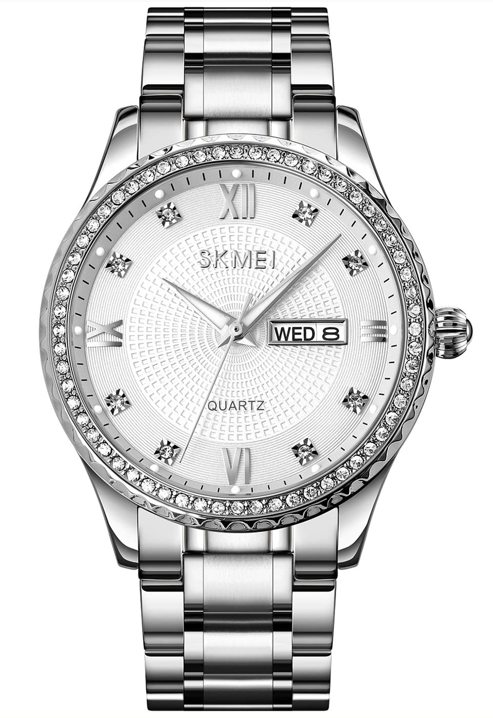 Luxury Men's Gold Watch with Diamond Bezel - Stylish Quartz Timepiece for Business & Casual Wear