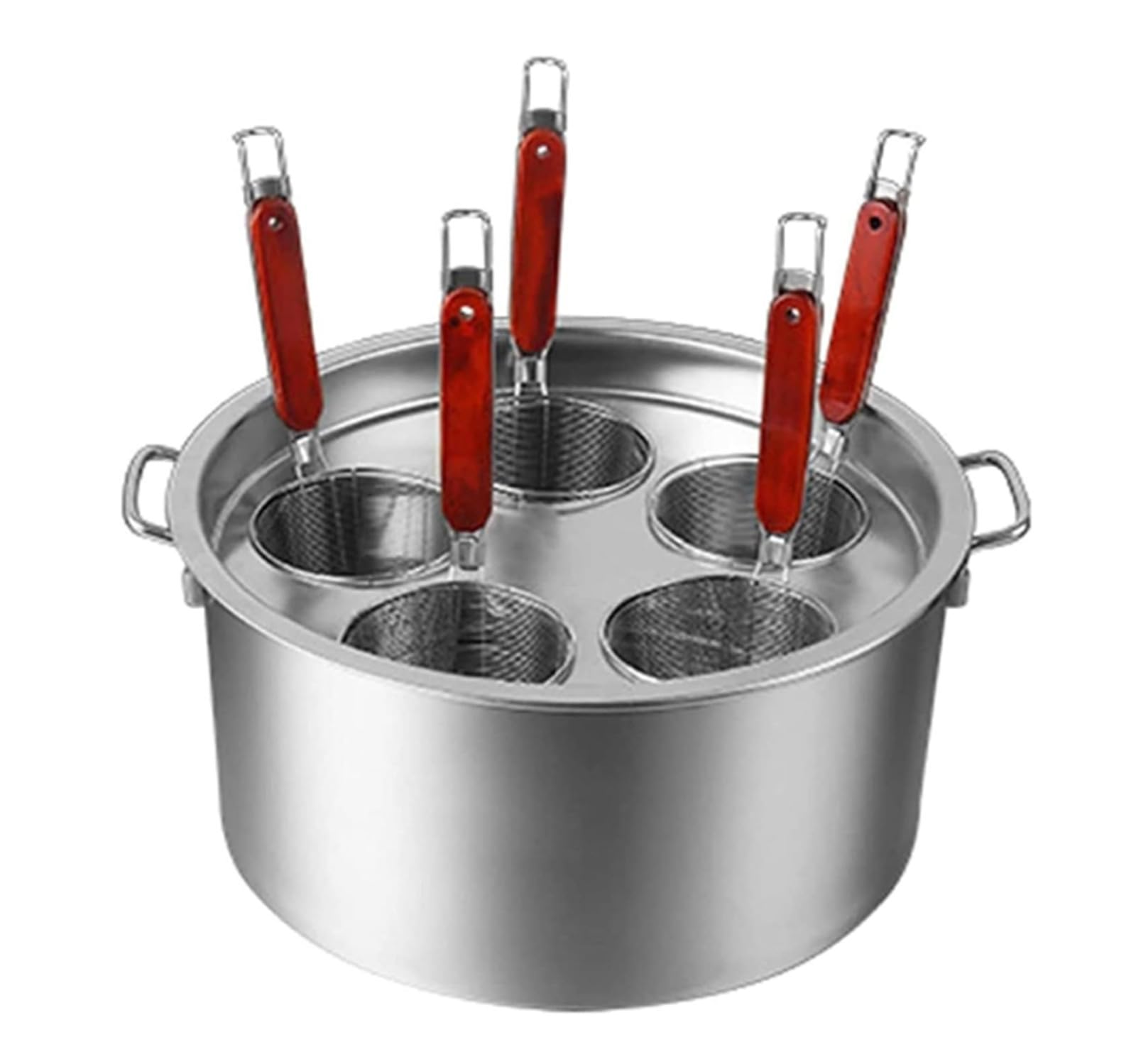 Stainless Steel Pasta Cooker with Strainer - 5-Piece Multipot Cooking Set with Stock Pot & Frying Pan - Perfect for Italian Cuisine, Family Dinners & Meal Prep