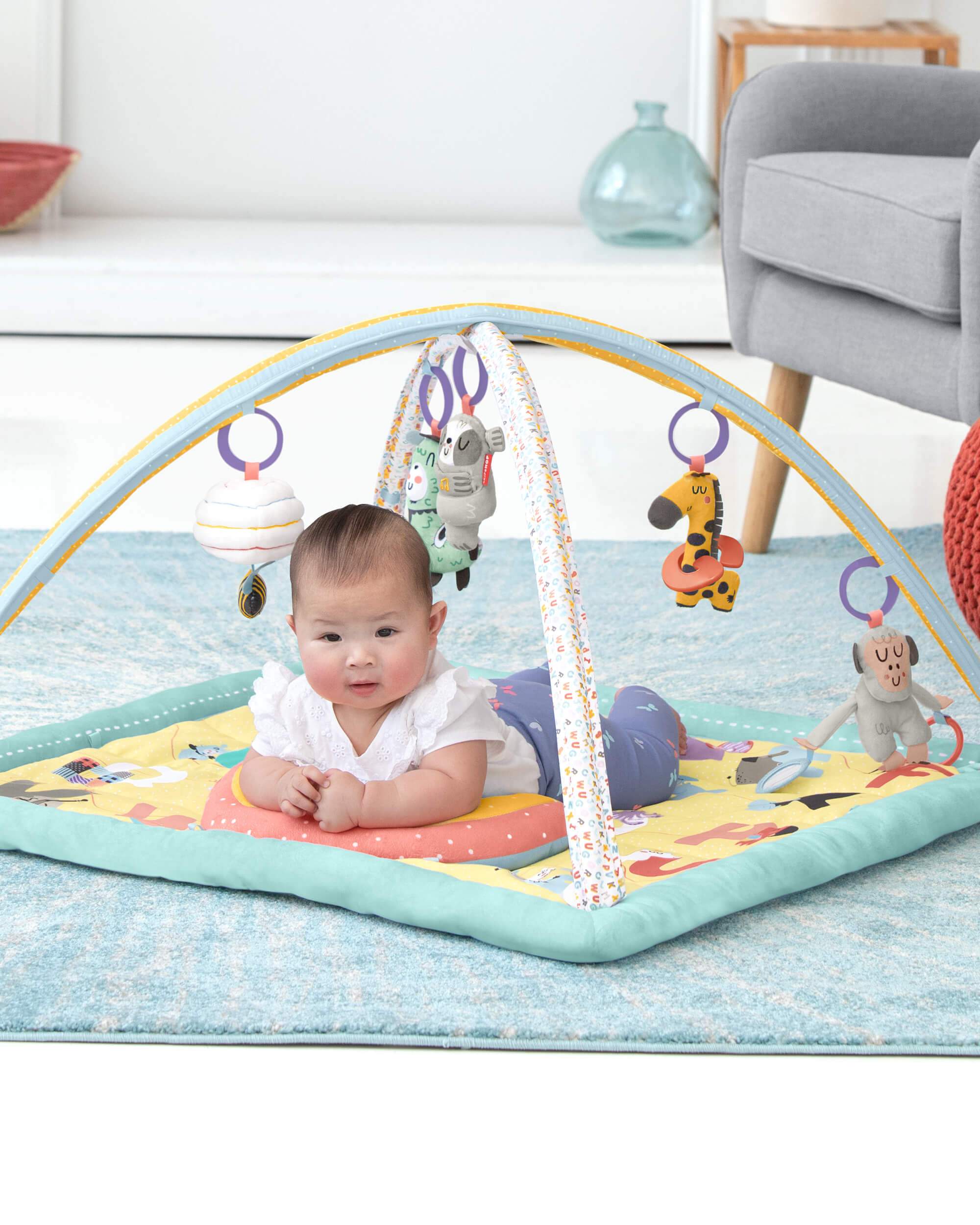 Skip Hop Activity Gym for Babies - Interactive Playmat with Toys & Music for Tummy Time & Sensory Development - Perfect for Newborns & Infants