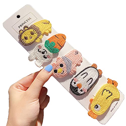 Fabric Covered Snap Hair Clips for Girls, Women & Teens - 5 Pack 1.9 Inch Metal Barrettes Hair Accessories - Perfect for School, Parties & Everyday Use - Great Gift for Baby, Toddler & Teen Girls