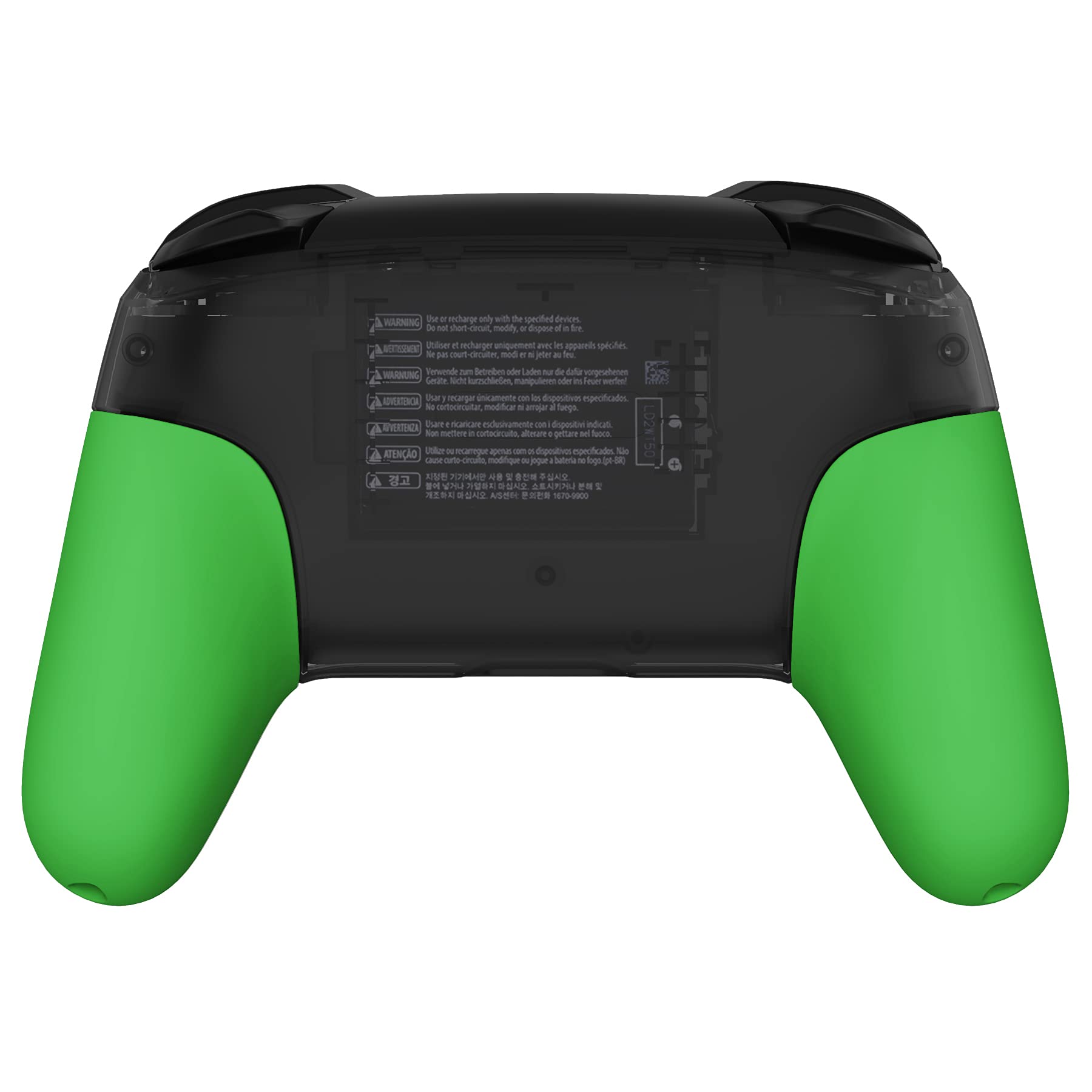 ExtremeRate Soft Touch Green Replacement Handle Grips for Nintendo Switch Pro Controller - DIY Grip Shell (Controller Not Included) - Perfect for Gaming, Comfort & Customization