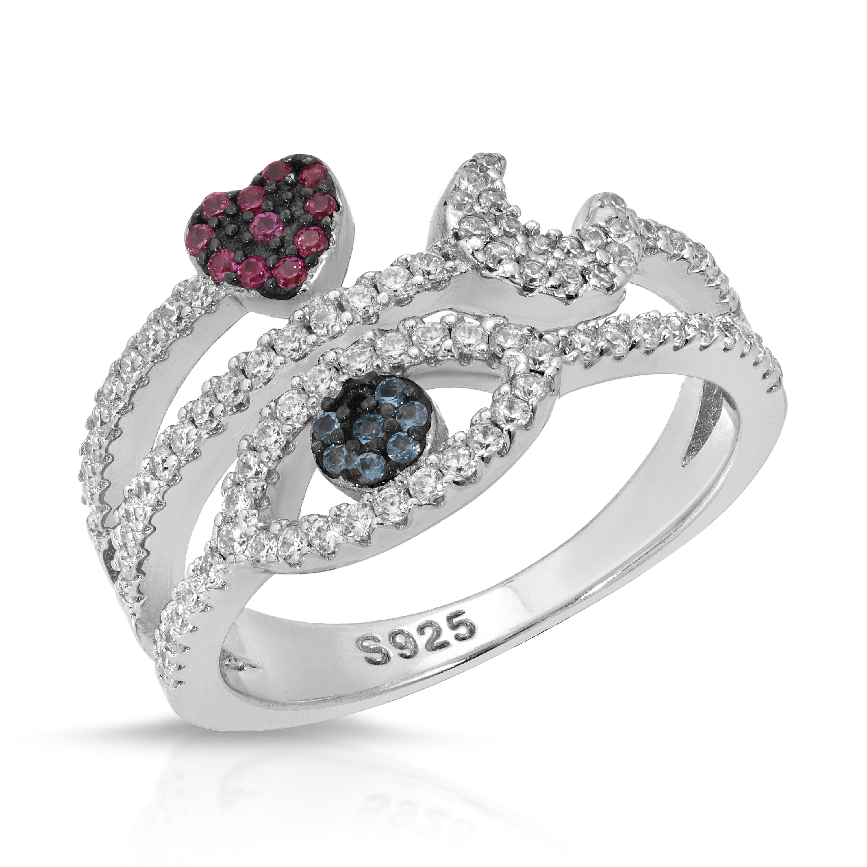 Evil Eye Protection Ring with Heart Design - Spiritual Jewelry for Women & Men - Perfect for Everyday Wear, Gifts & Positive Energy