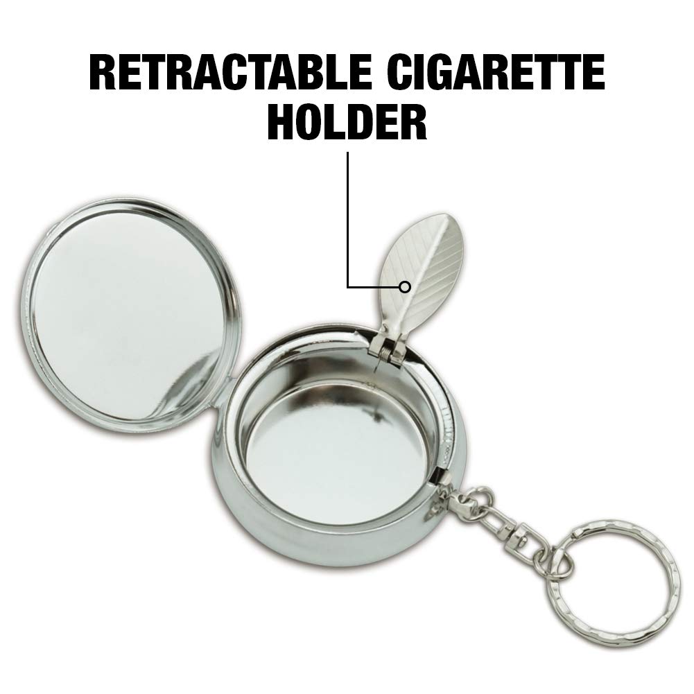 Corpse Bride Logo & Silhouette Portable Travel Ashtray Keychain with Cigarette Holder - Gothic Pocket Purse Accessory for Smoking Enthusiasts | Perfect for Travel, Parties, and Halloween Cosplay