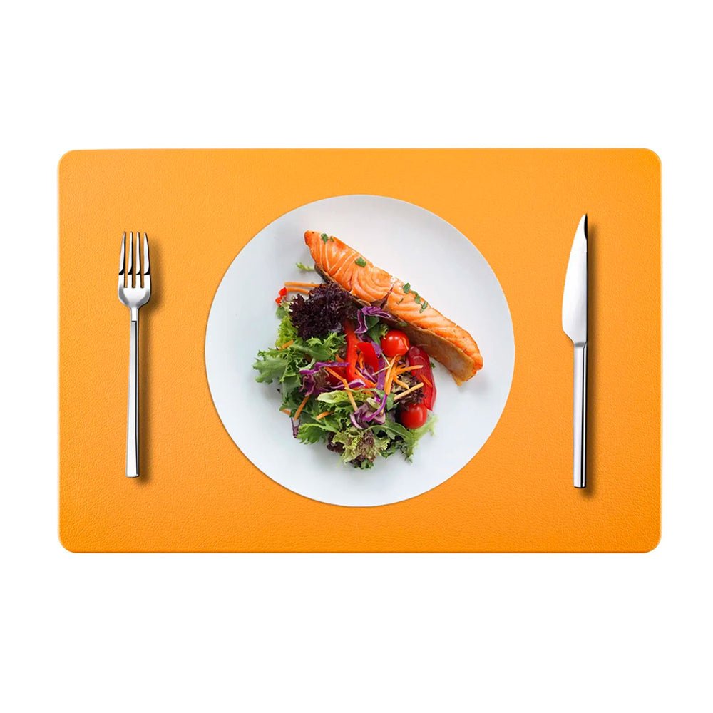 Premium Arkansas Faux Leather Placemats - Set of 4 Waterproof Dining Table Mats for Formal Dinner, Holiday Decor & Everyday Use