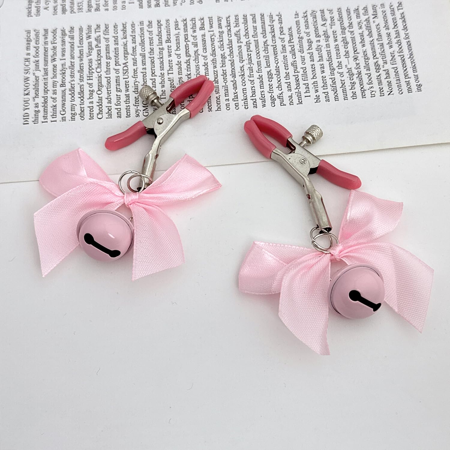 Adjustable Pressure Body Clamps - Stainless Steel Non-Piercing Body Jewelry with Bowknot & Bells | Faux Body Jewelry for Belly Chains, Belly Rings & Body Piercing Alternatives | Perfect for Belly Dancing, Costume Parties & Fashion Accessories