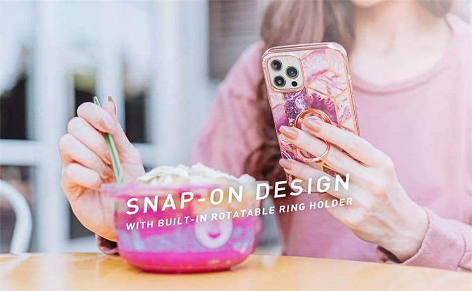 iPhone 13 Pro Slim Ring Holder with Cosmo Snap - Secure Grip for Phone, Perfect for One-Hand Use While Shopping, Driving or Taking Selfies