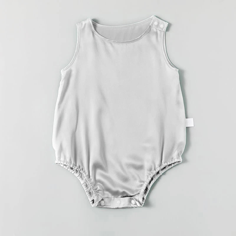 Soft Sleeveless Baby Silk Onesies - Breathable & Comfortable for Newborns & Infants - Perfect for Summer, Playtime & Photo Shoots