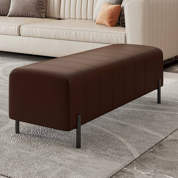 Premium Faux Leather Storage Ottoman Bench - Modern Rectangular Footrest with Tufted Design for Living Room, Bedroom & Entryway - Perfect Home Decor for Stylish Women