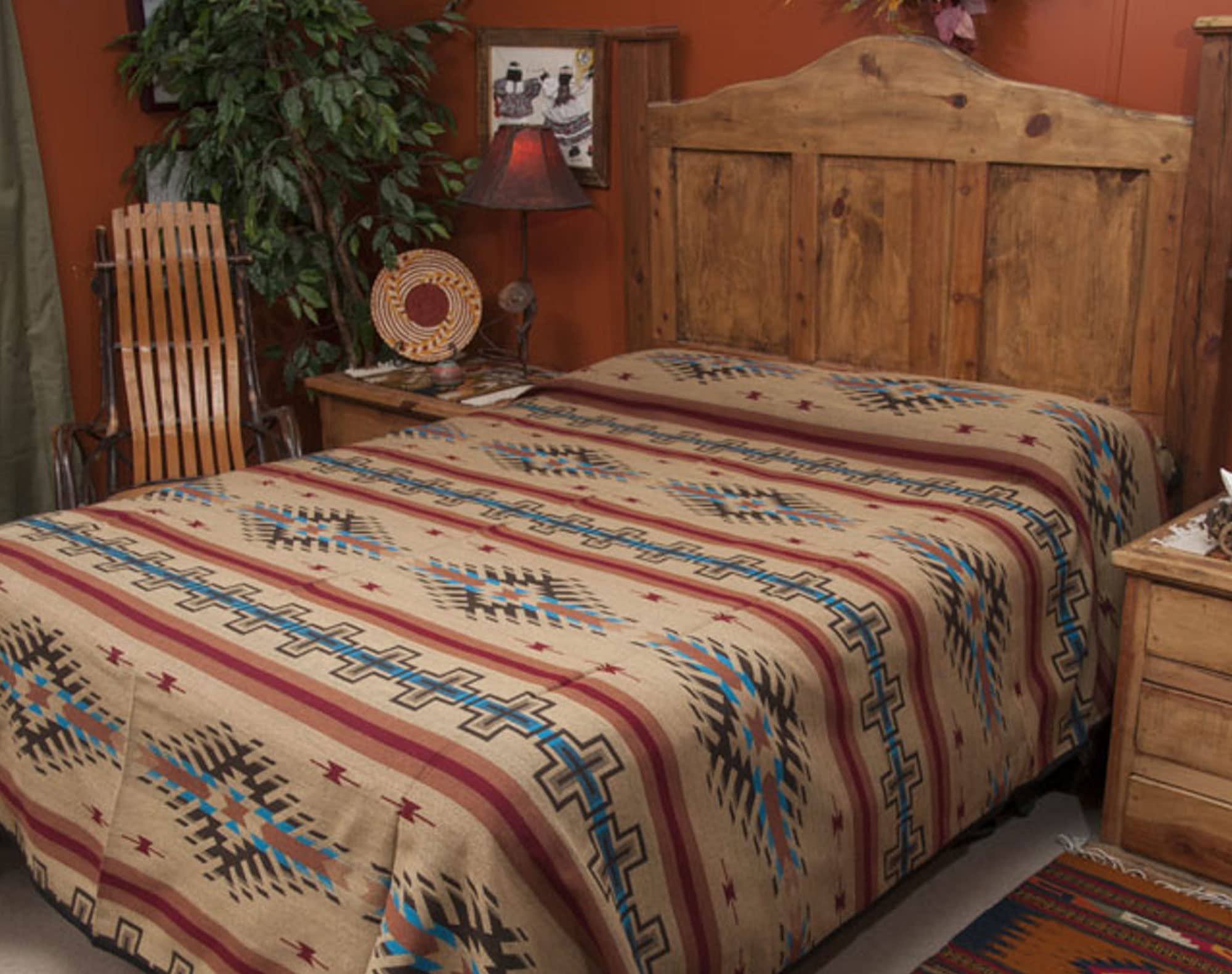 Mission Del Rey Western Bedding Collection - Isleta Tan King Size Comforter Set | Southwestern Style Bedroom Decor for Ranch, Cabin & Lodge