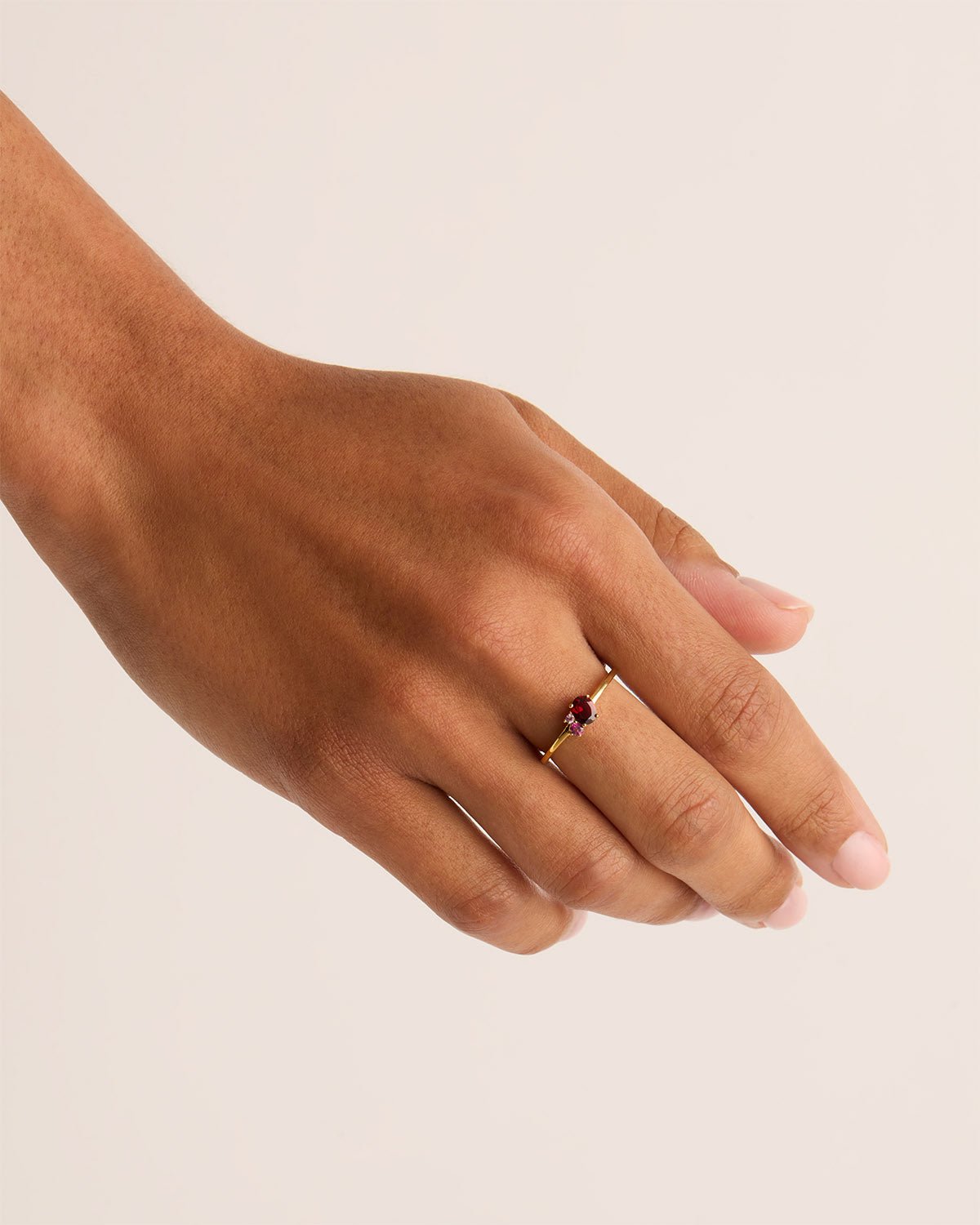 18K Gold Vermeil Kindred Birthstone Ring - January Birthstone Jewelry for Women, Perfect Gift for Birthday, Anniversary & Mother's Day | Elegant Stackable Ring for Everyday Wear