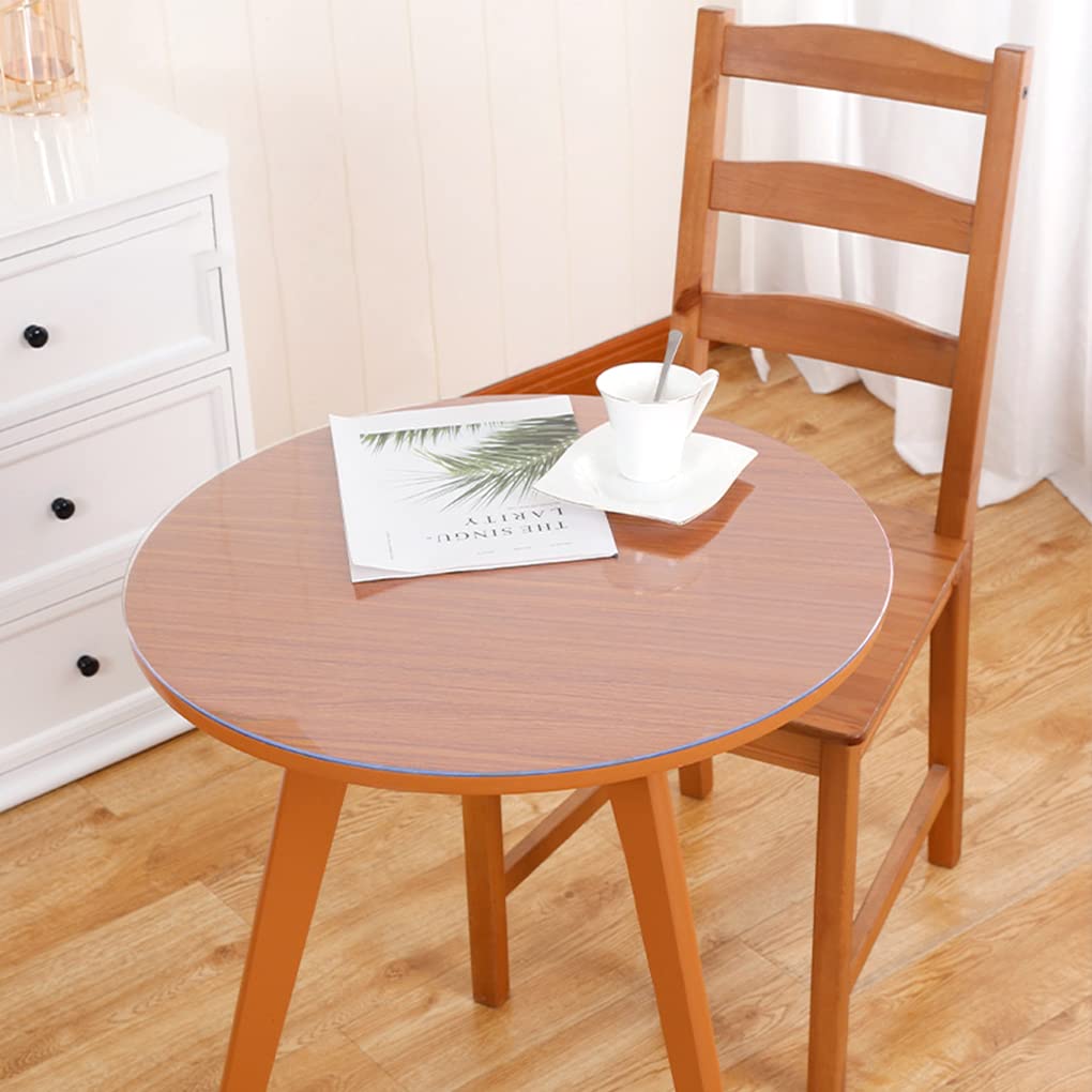 60 Inch Round Clear PVC Table Protector - Durable Vinyl Tablecloth for Dining Room, Coffee Table & Entryway - Waterproof, Scratch-Resistant Furniture Cover for Home & Restaurant Use