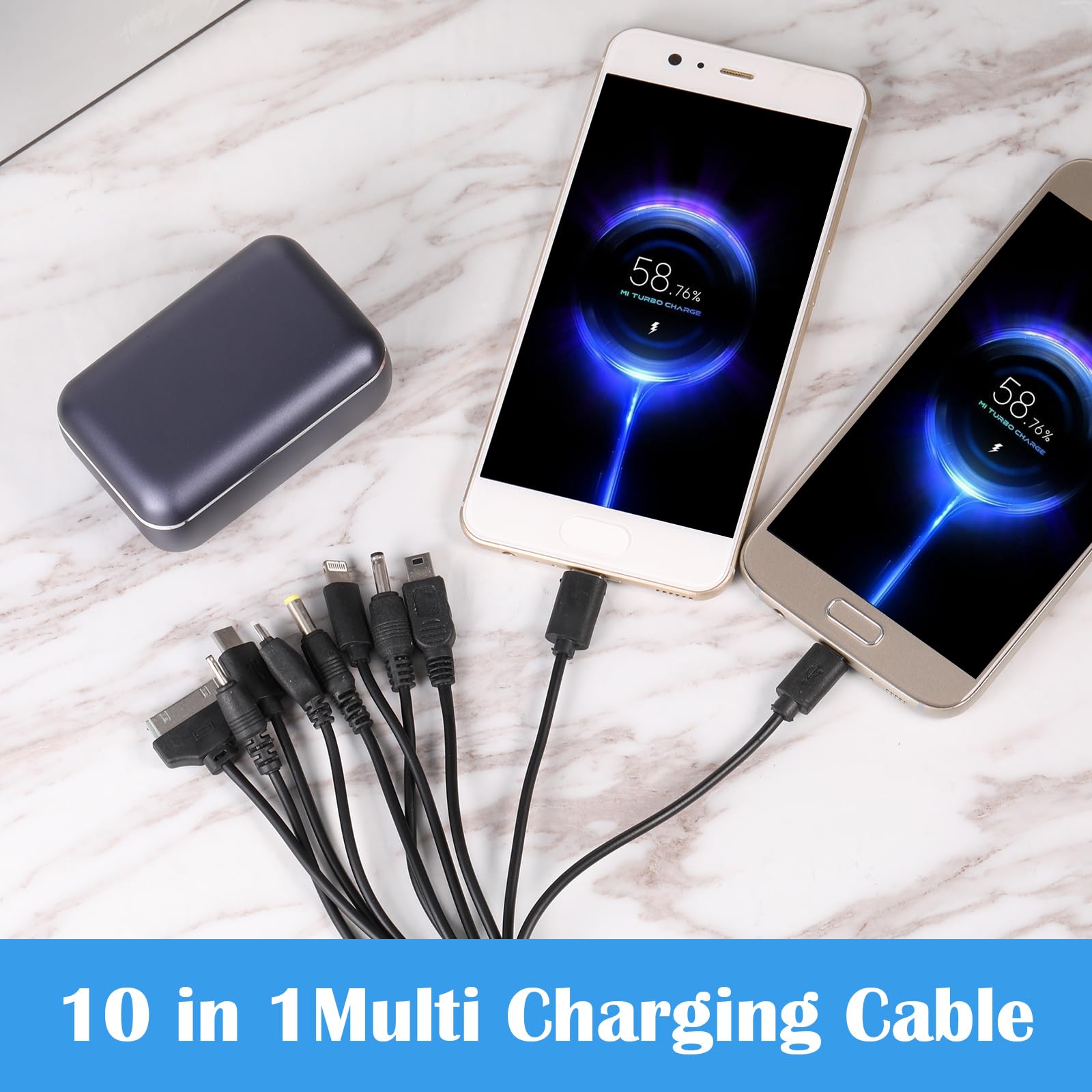 10-in-1 Universal Multi-Function Charging Cable - Compatible with iPhone, Samsung, LG, Sony, Nokia & More - Fast USB Charger for Smartphones, Tablets & Gaming Devices - Perfect for Home, Office & Travel Charging Needs