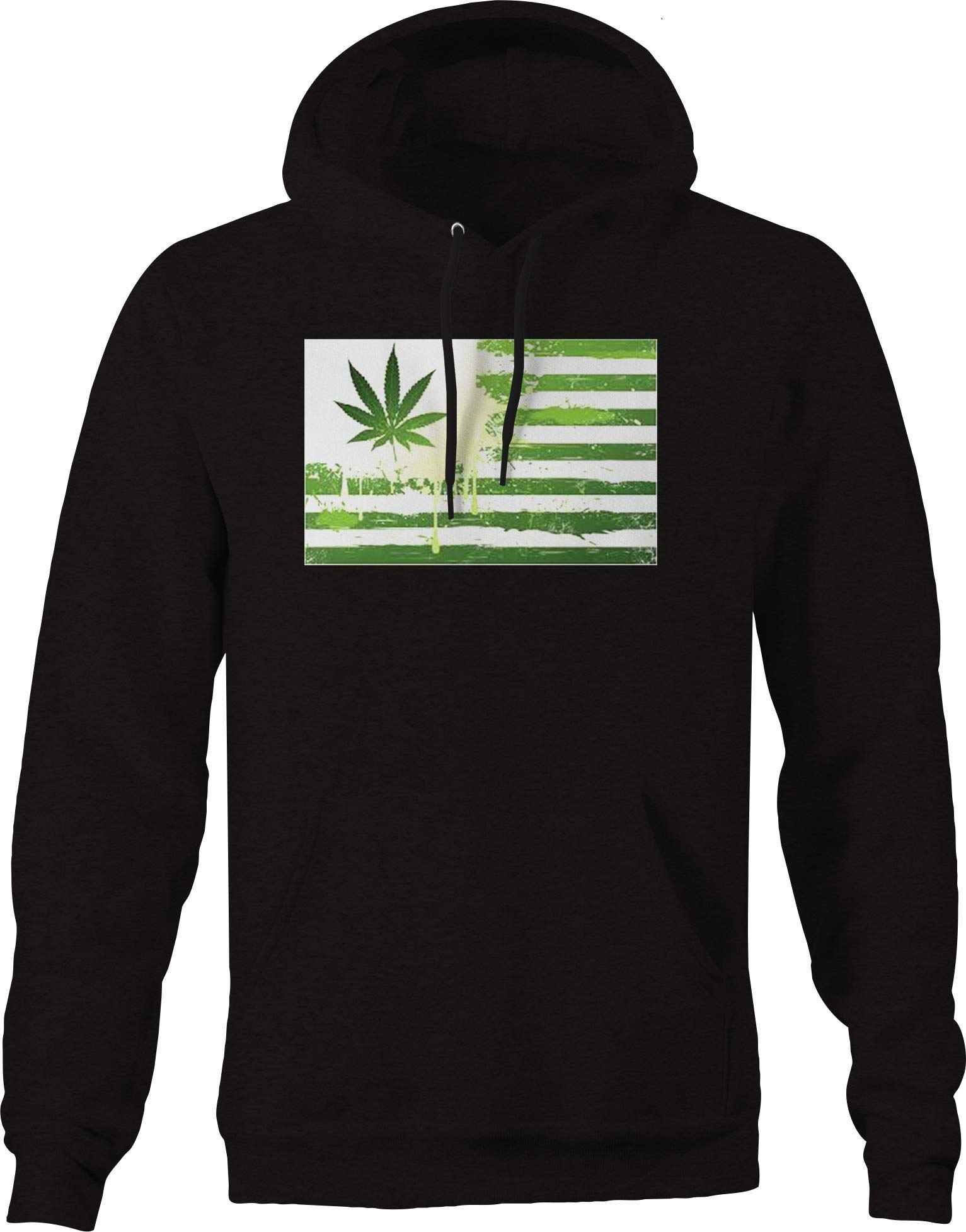 MTX Style Marijuana Flag Graphic Hoodie for Men - Black | Cannabis Enthusiast Apparel, Streetwear, Festival & Lounge Wear