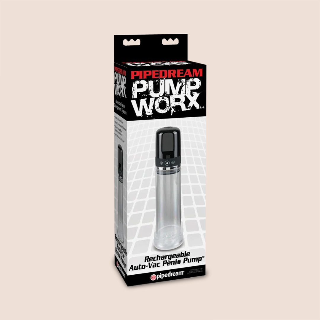 Pump Worx Rechargeable Automatic Vacuum Penis Pump with TPR Inner Sleeve - Discreet Male Enhancement Device for Improved Performance & Confidence - Perfect for Home Use, Couples Intimacy & Personal Wellness