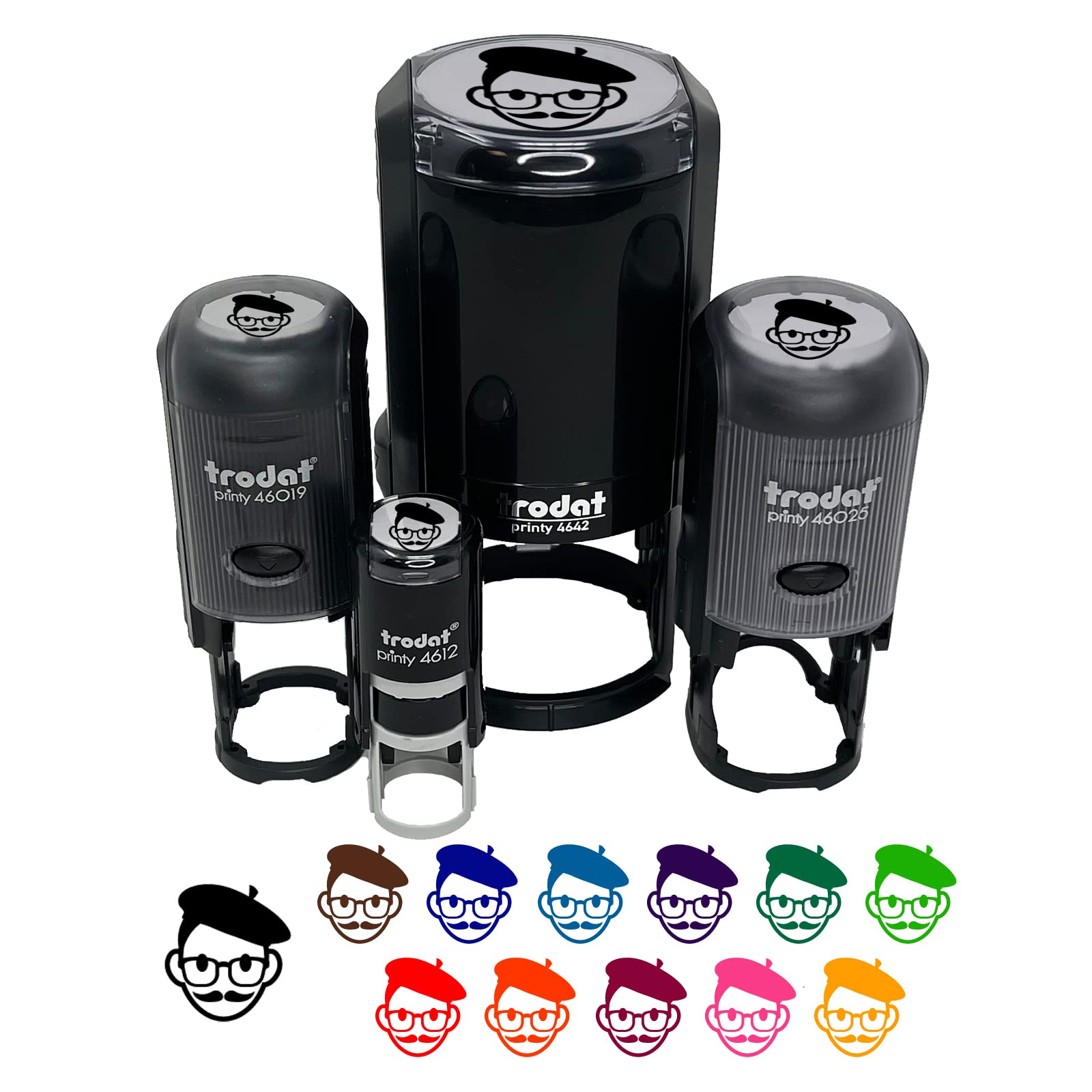 Artist Icon Self-Inking Rubber Stamp - 1 Inch Medium Stamp with Black Ink for Crafting, Scrapbooking, Planner Decoration & DIY Projects