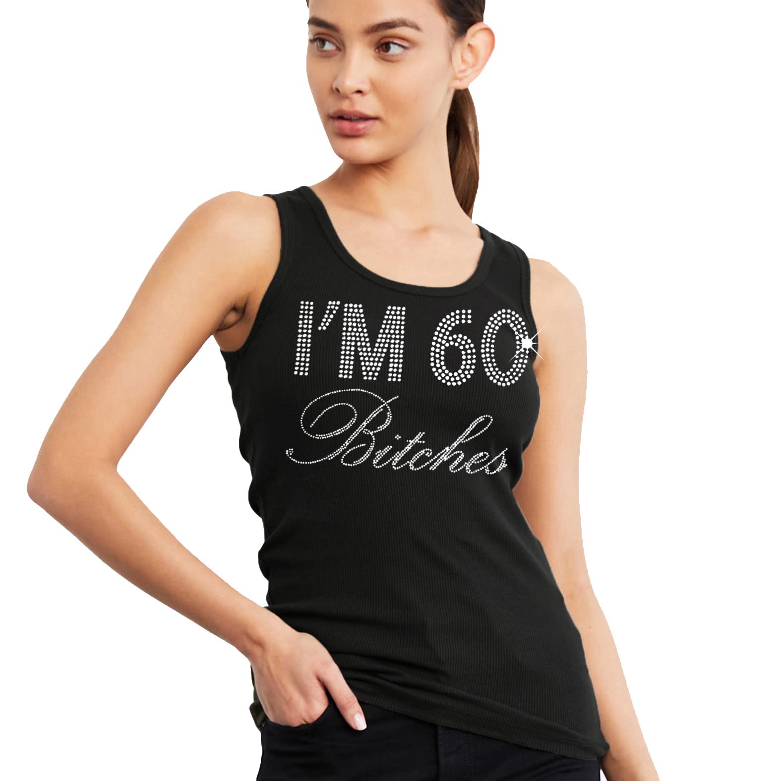 60th Birthday Shirt for Women - Sparkling Rhinestone Crystal Birthday Tops - Elegant Party Outfit & Gift Idea for Milestone Celebrations, Girls Night Out & Special Occasions