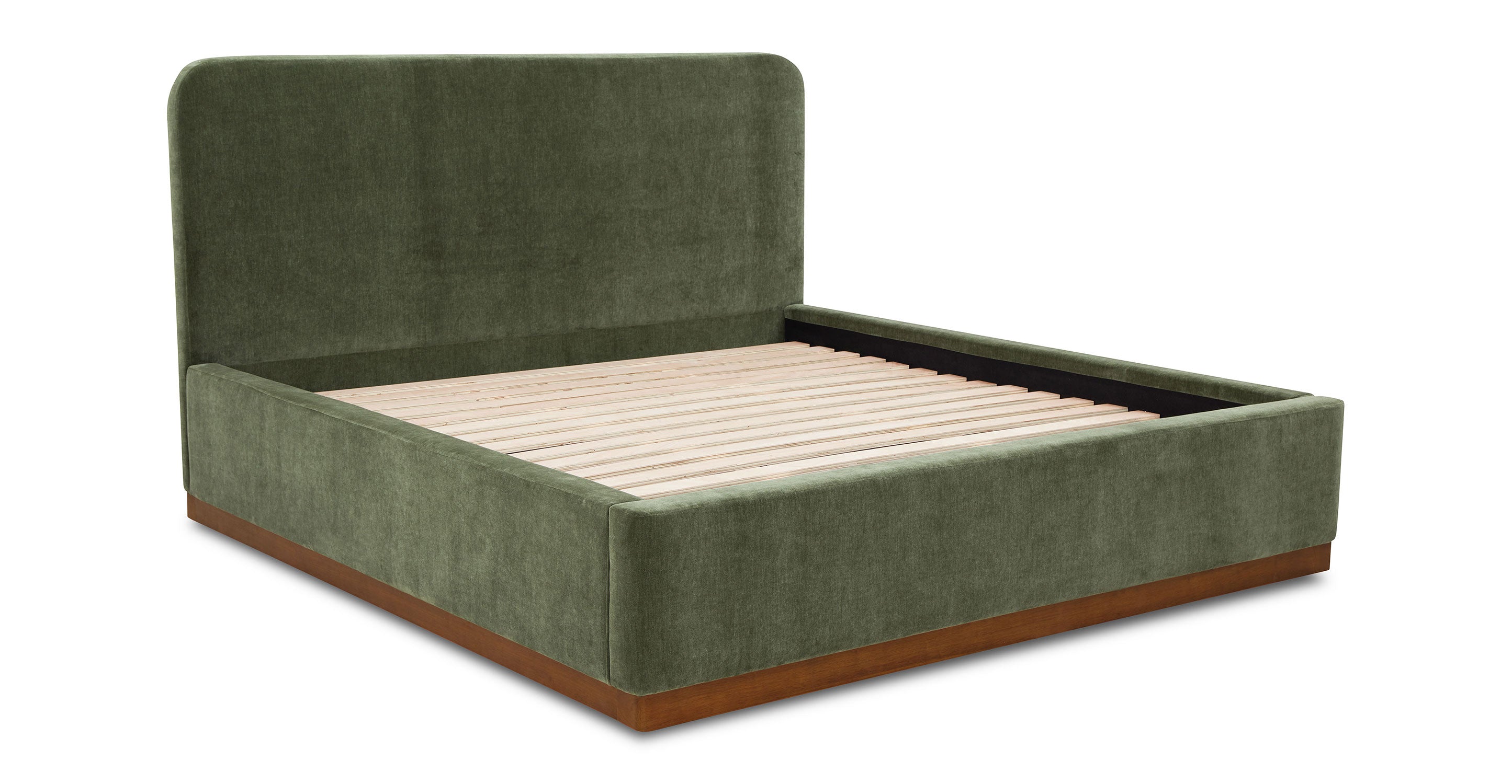 Elegant Mantua Bed Frame - Queen Size Upholstered Platform Bed with Wooden Slats - Perfect for Modern Bedrooms & Guest Rooms
