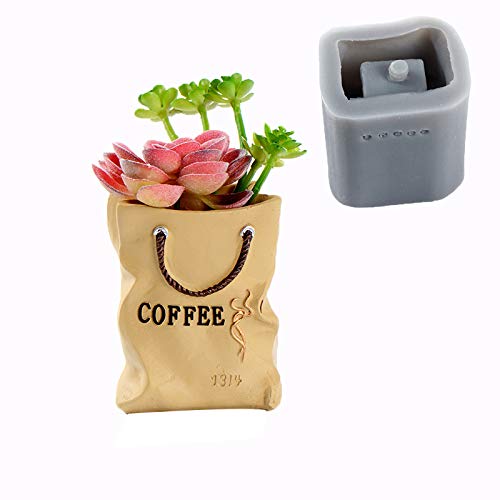 Creative Tote Bag Shaped Concrete Planter Mold - DIY Succulent Planter, Ashtray & Candle Holder Mould for Home & Garden Decor