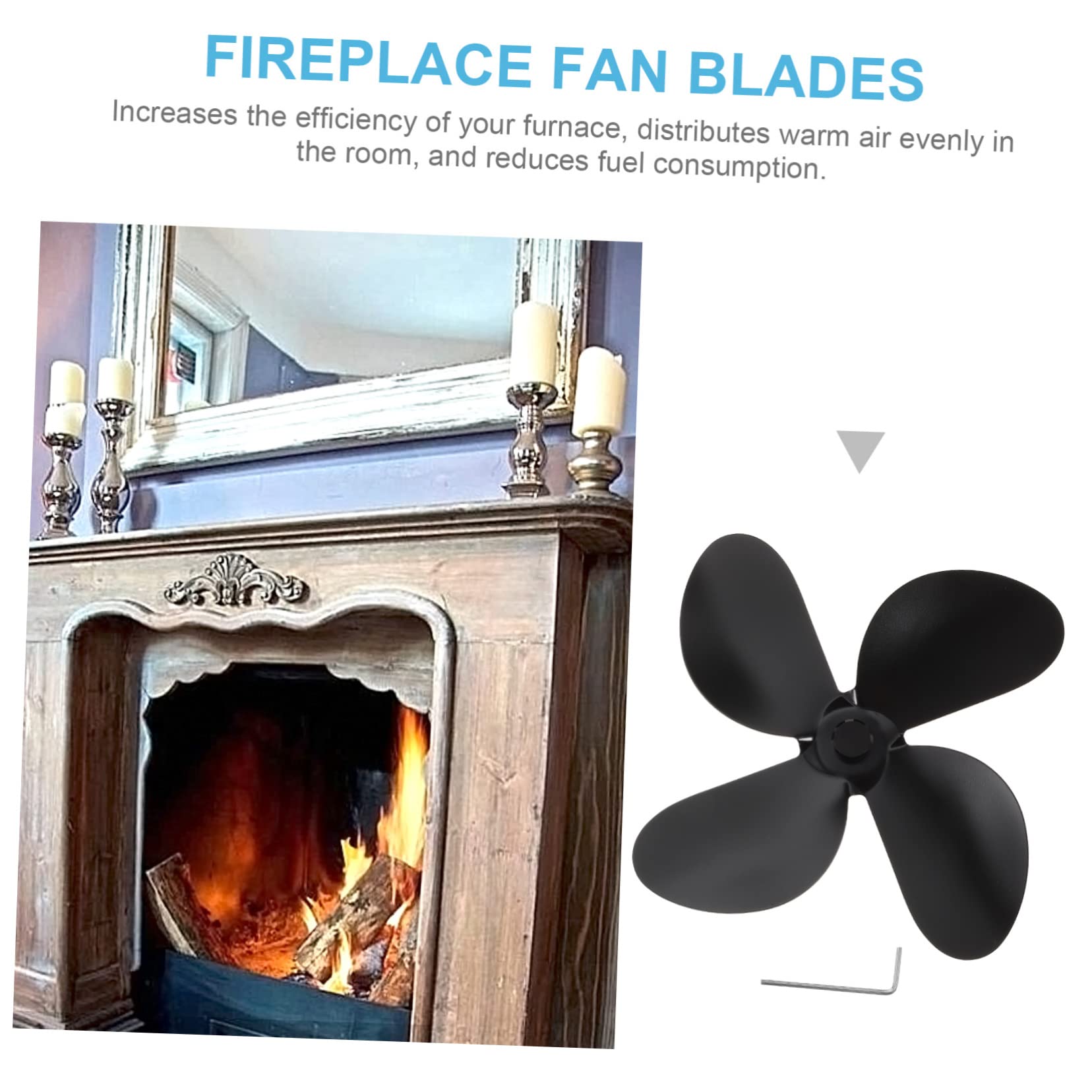 PRETYZOOM 2-Piece Fireplace Fan Blades Replacement Parts - Outdoor Ceiling Fan Accessories for Christmas Fireplace Decor, Patio, and Indoor Use