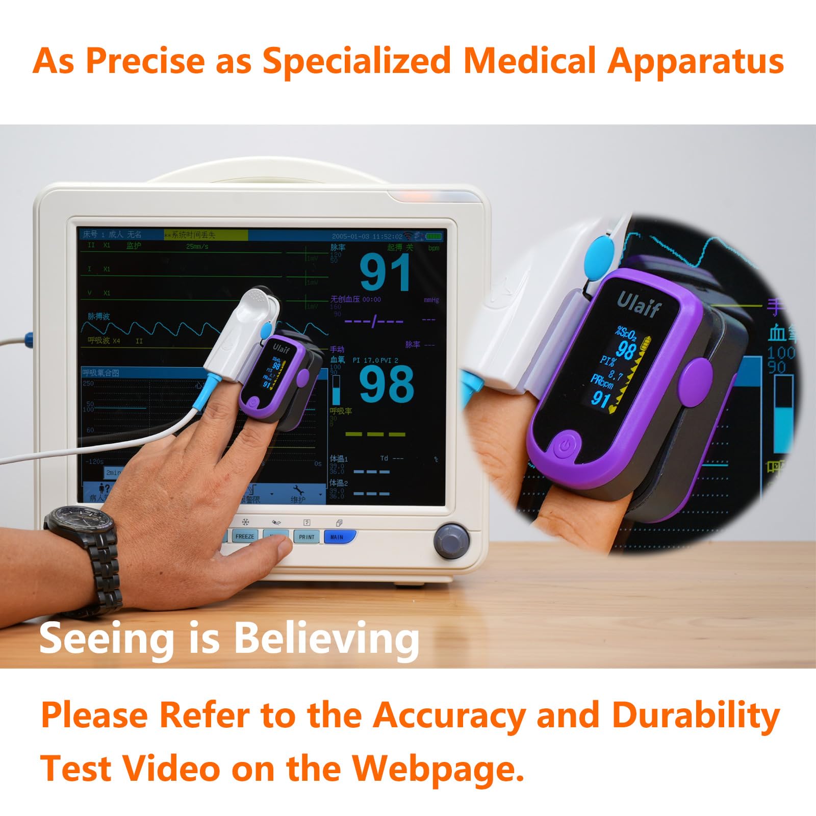 Pulse Oximeter with OLED Display - Fingertip Blood Oxygen Saturation Monitor (SpO2) - Includes Carrying Case, Batteries & Lanyard - Perfect for Home Use, Travel, and Health Monitoring