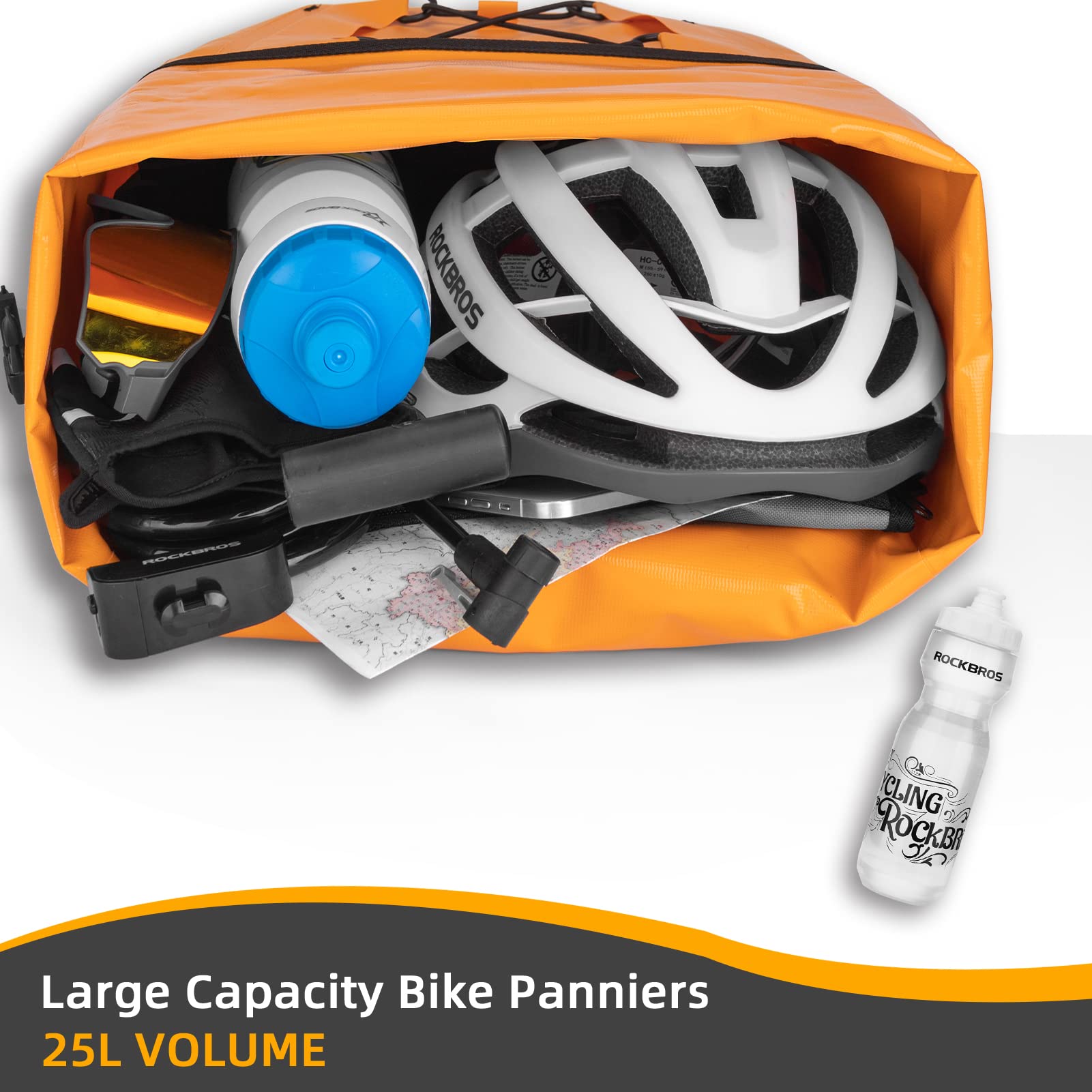 ROCKBROS Waterproof Bike Panniers - 30L Large Capacity Rear Rack Bag for Cycling, Travel & Commuting | Durable Bicycle Luggage for Road Trips, Urban Rides & Outdoor Adventures
