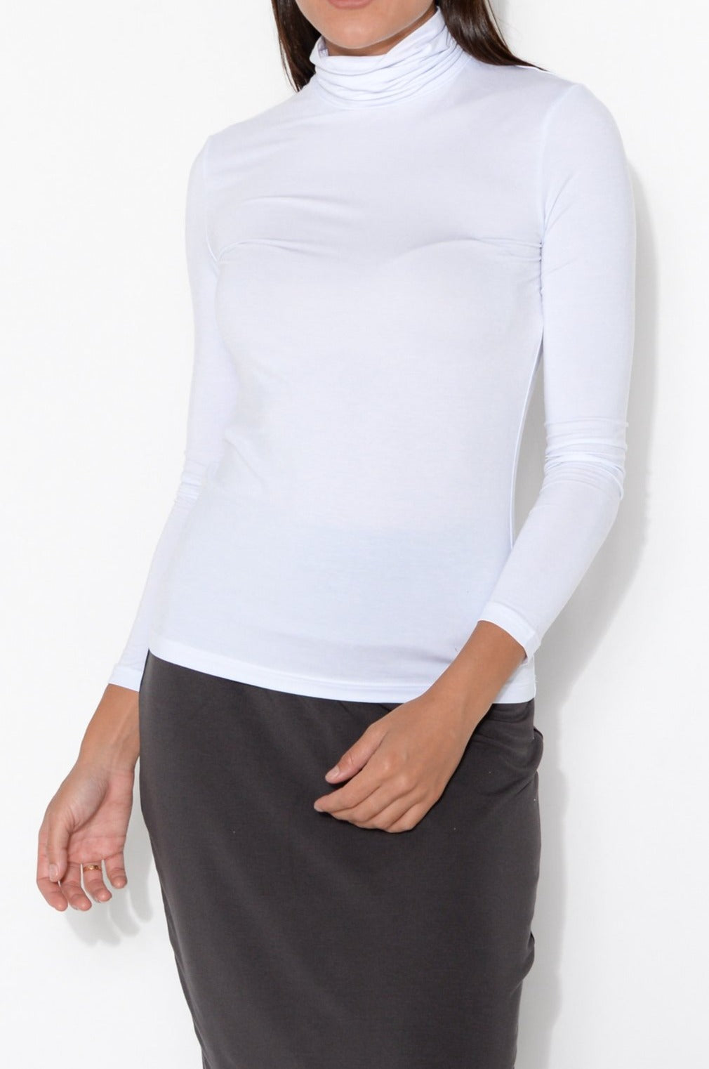 Premium Micromodal Turtleneck Top for Women - Soft & Breathable Slim Fit Long Sleeve Shirt - Perfect for Layering, Office Wear & Casual Outfits