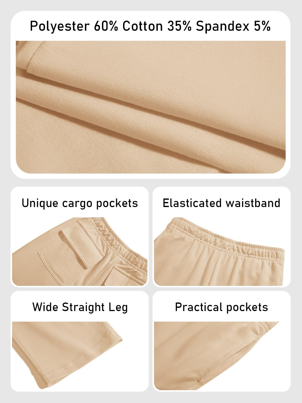 Girls Kids Cargo Sweatpants - Wide Leg Straight Jogger Pants for Girls Age 5-14 Years | Comfortable Casual Wear for School, Playdates & Outdoor Activities