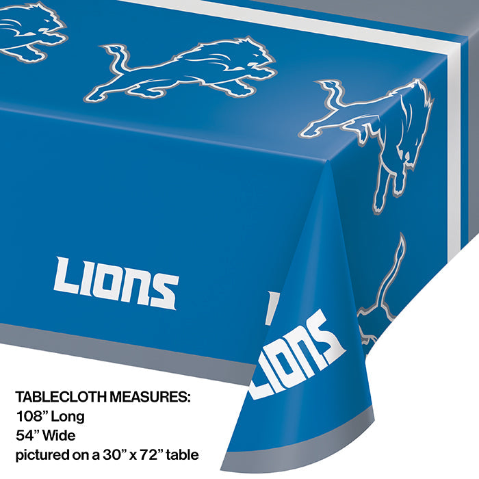 12-Piece Bulk Detroit Lions Table Covers - Waterproof NFL Party Decorations for Game Day, Tailgating & Sports Events