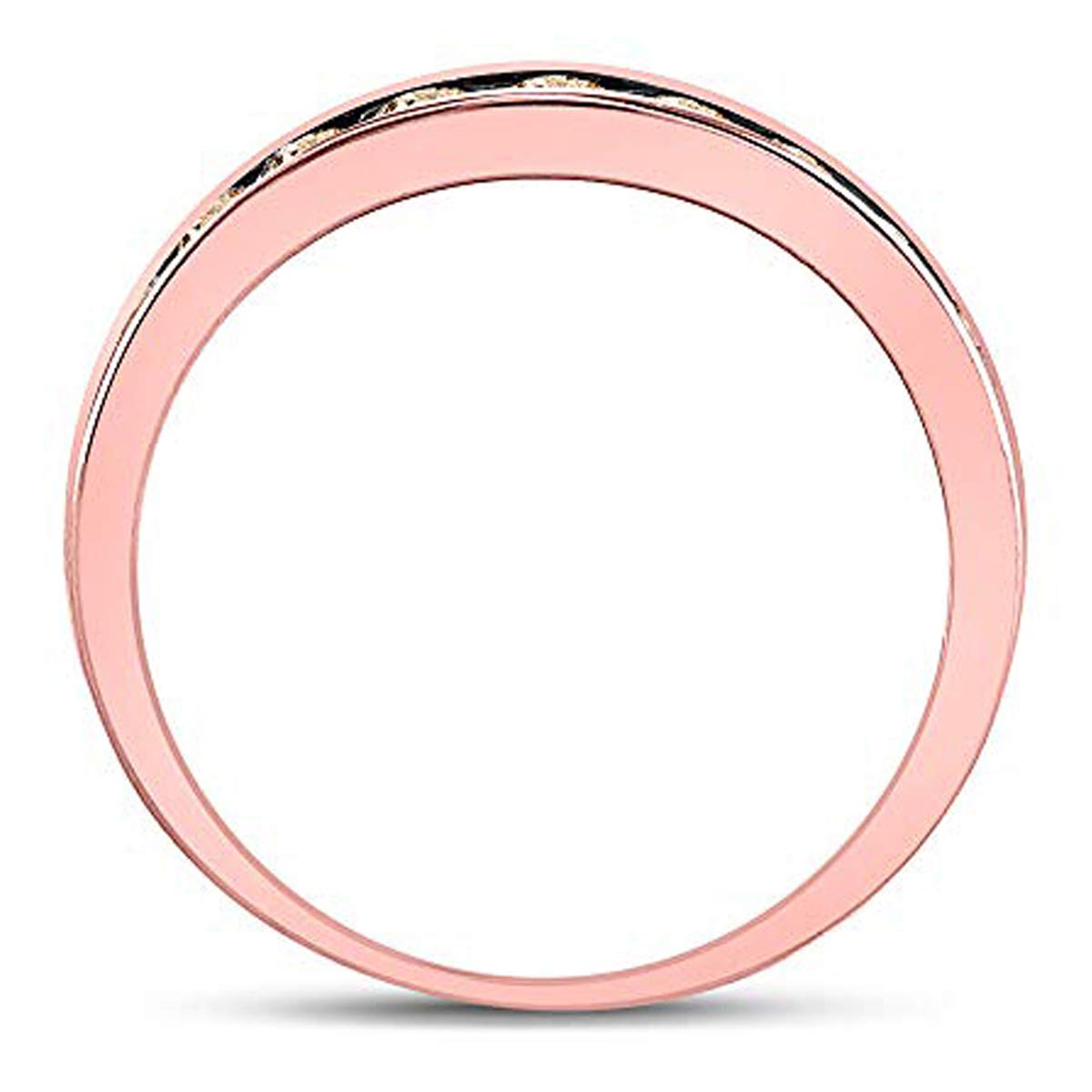 Dazzlingrock Collection 10K Rose Gold Women's Round Brown Diamond Band Ring - 1/4 CTW - Elegant Wedding, Anniversary & Everyday Jewelry Gift for Her
