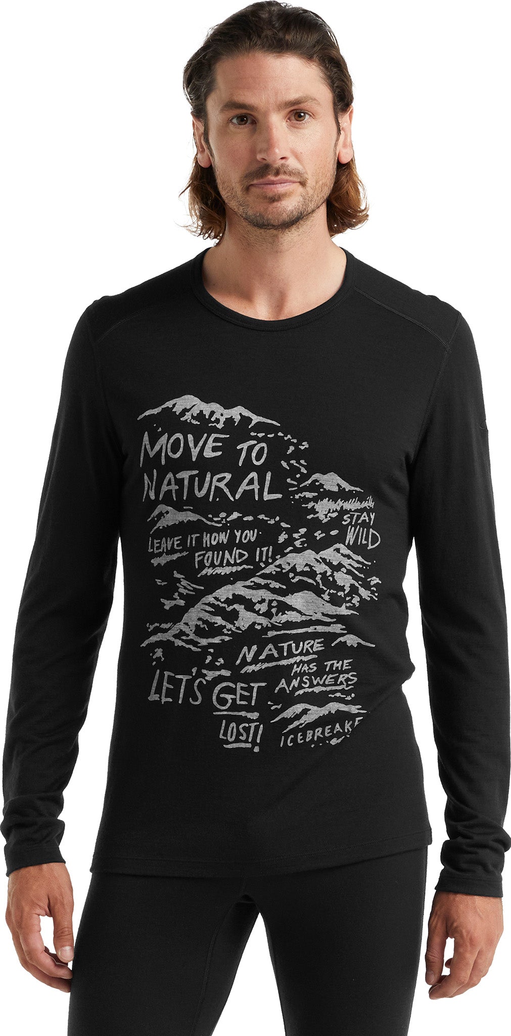 200 Oasis Travel Diaries Long Sleeve Baselayer for Men - Moisture Wicking Thermal Underwear for Hiking, Camping & Outdoor Activities