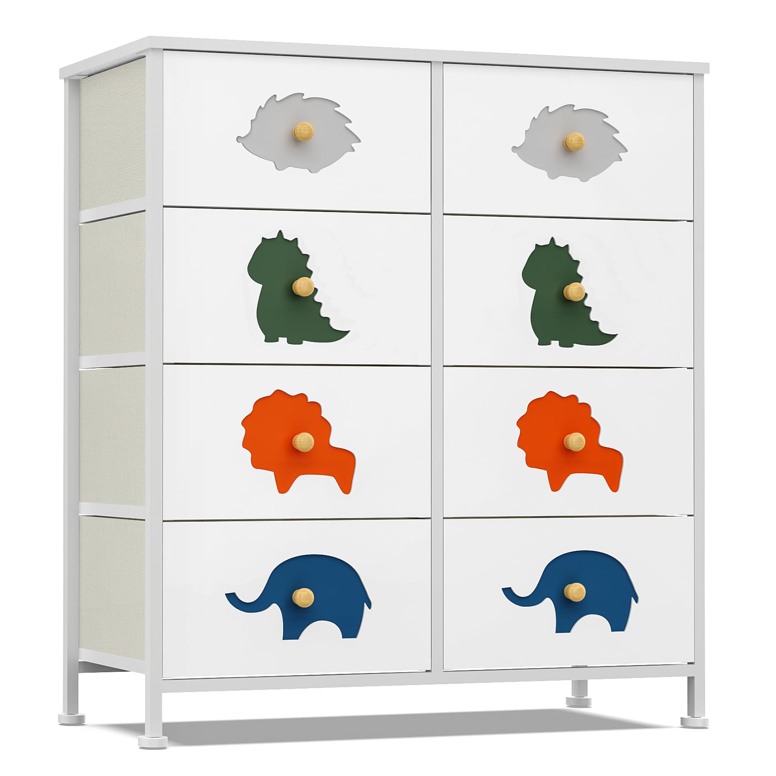 FRAPOW Kids Dresser with 8 Fabric Drawers & Wood Top - Baby Nursery Storage Organizer for Toddler Clothes, Toys & Accessories | Perfect for Bedroom, Living Room, Apartment & Closet Organization