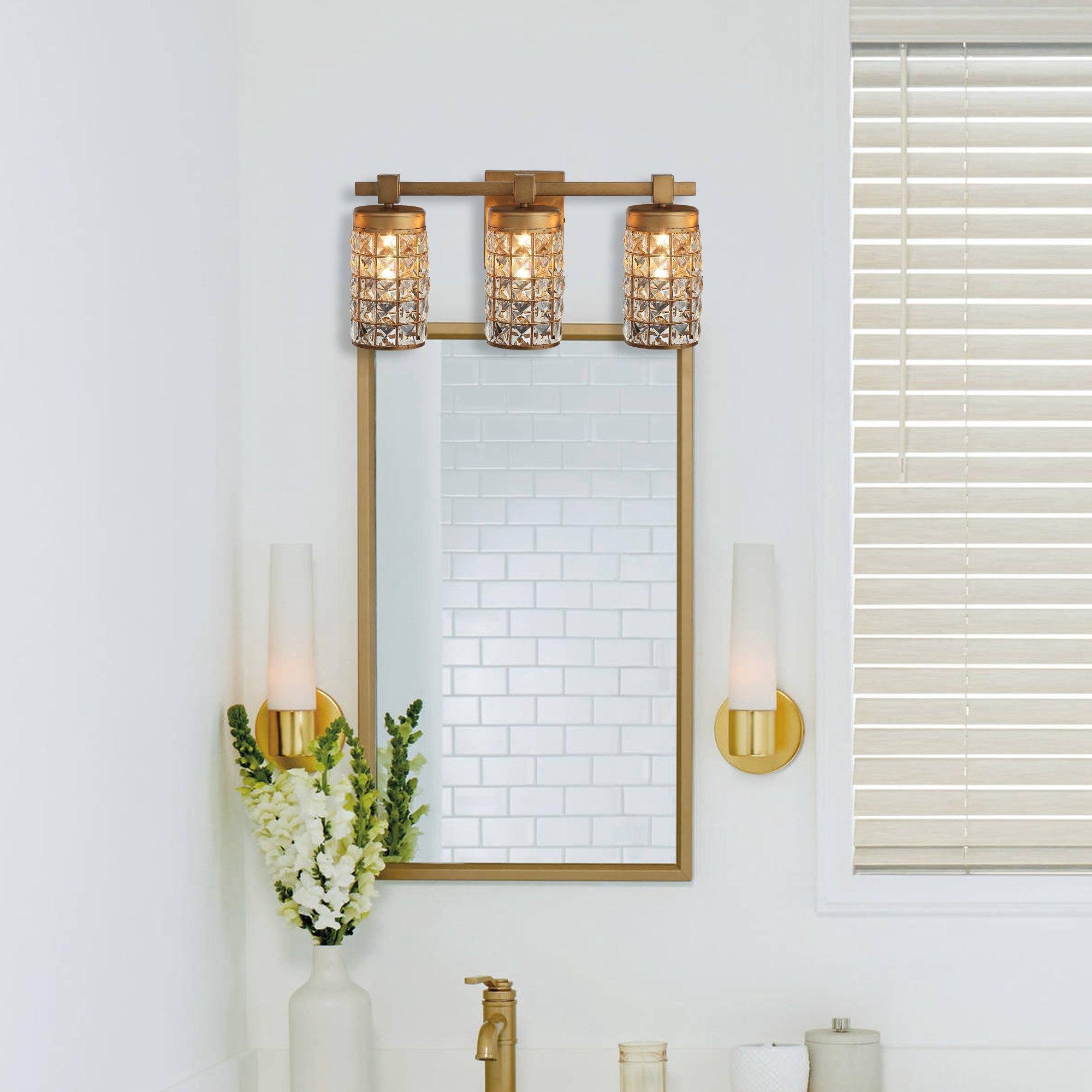 3-Light Modern Gold Wall Sconce - Elegant Lighting for Living Room, Bedroom, or Hallway