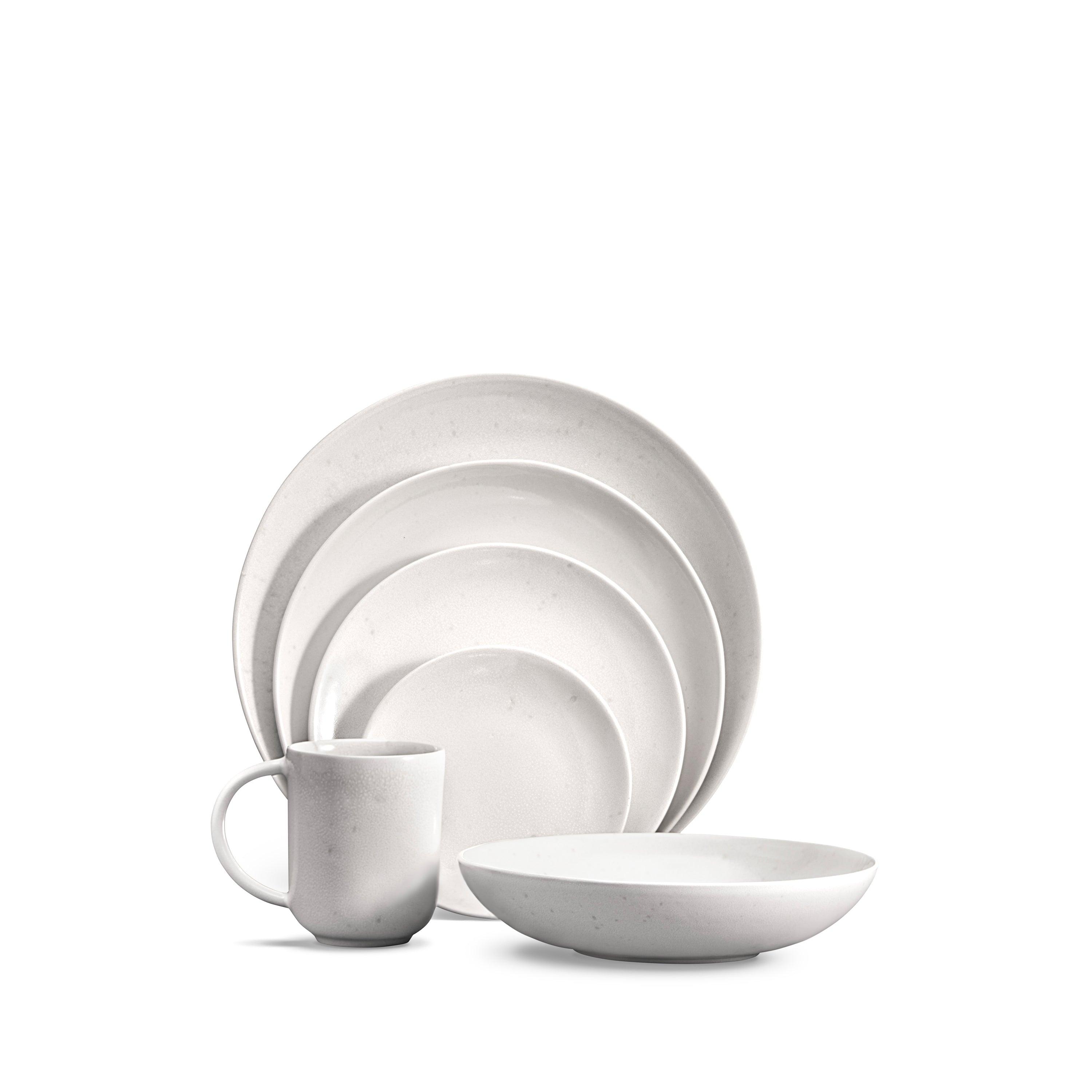 Premium Terra Stone Dinnerware Set - 16-Piece Elegant Stoneware Plates & Bowls for Everyday Dining & Entertaining - Durable & Stylish for Home, Restaurant, or Outdoor Use