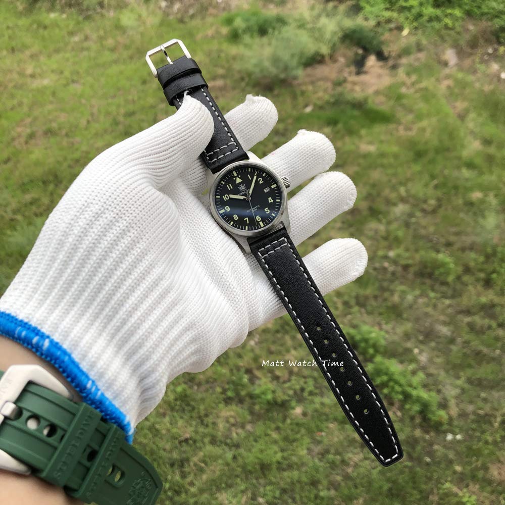 Steeldive SD1940 Pilot Watch - NH35 Automatic Movement, AR Sapphire Crystal, Super Lume, 200m Water Resistant - Perfect for Aviation Enthusiasts & Diving Professionals