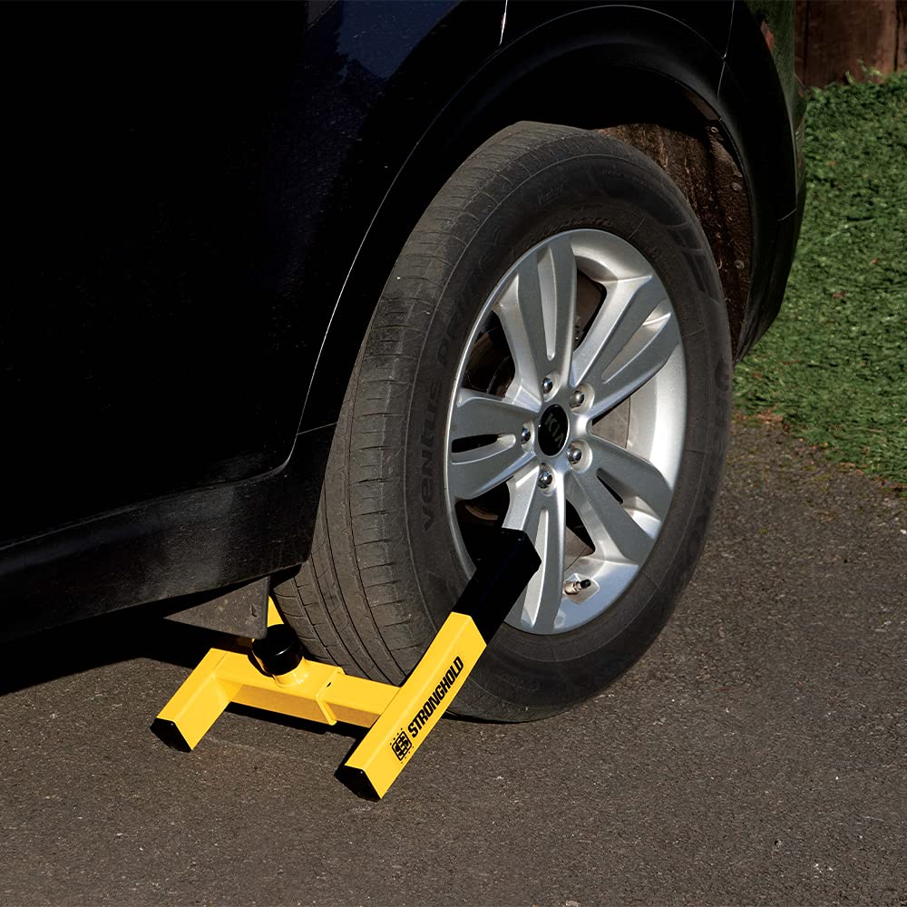 Stronghold Atlas Heavy-Duty Automotive Wheel Clamp - Secure Parking & Theft Prevention for Cars, Trucks, SUVs - Ideal for Long-Term Storage, RV Parking & Construction Sites