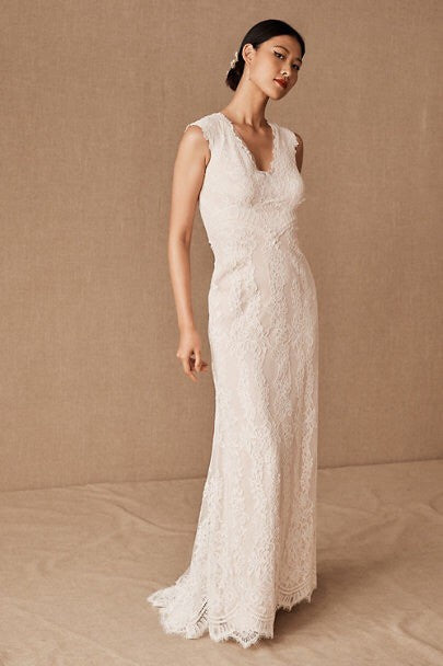 BHLDN Tadashi Shoji Fiorelle Gown - Elegant Wedding Dress for Bride, Formal Evening Gown for Prom & Special Occasions