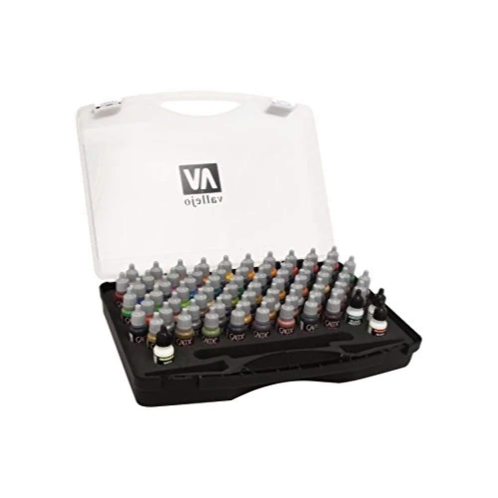 Vallejo Game Color Basic Paint Set - 75 Colors Including Brown (VJ72172) - Acrylic Paint for Miniatures, Warhammer, and Tabletop Gaming - Perfect for Model Painting and Hobby Projects