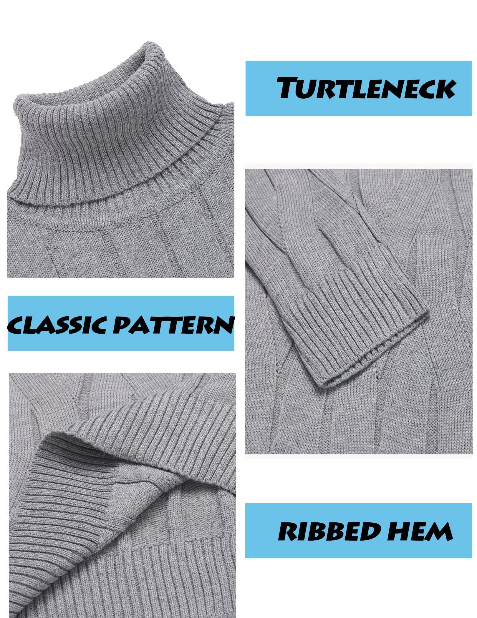 COOFANDY Men's Slim Fit Turtleneck Sweater - Long Sleeve Casual Knit Pullover for Winter, Fall & Spring | Office Wear, Date Night, Holiday Outfits