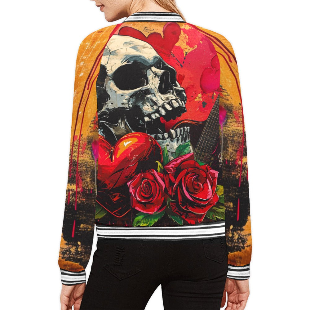 Happy Skull Stripes Jacket - Gothic Punk Style Men's & Women's Fashion - Perfect for Halloween, Concerts & Streetwear Outfits