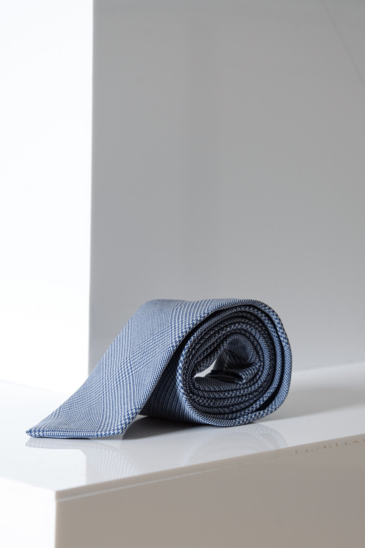 BROMLEY Sky Check Tie for Men | Classic Plaid Necktie | Perfect for Business, Weddings & Formal Occasions