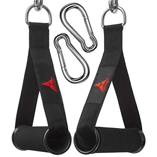 Allbingo Heavy Duty Resistance Band Handles - Strong Pulley Grips for Cable Machines, Workout Attachments with Large Carabiners | Perfect for Home Gym, CrossFit, Strength Training & Physical Therapy