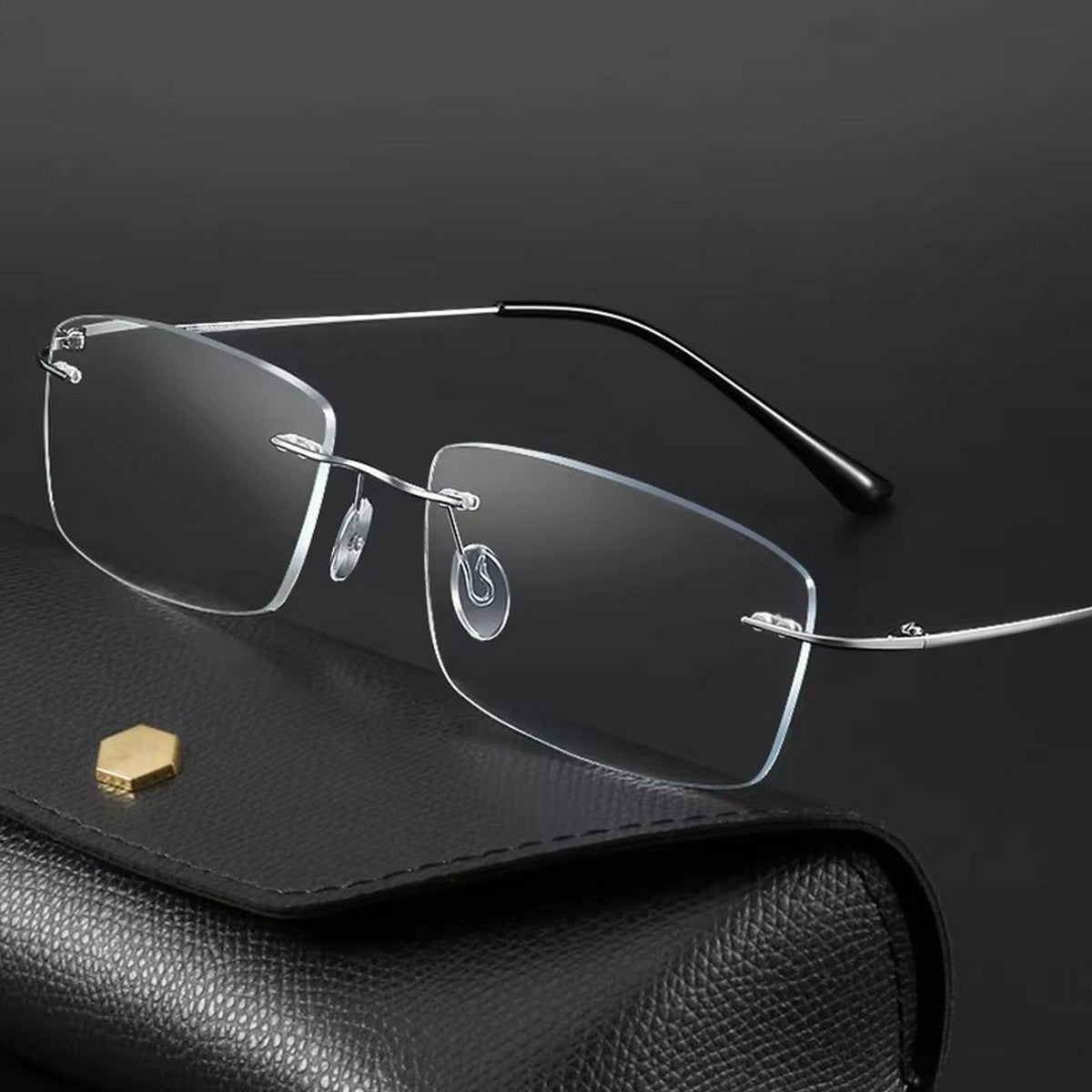 Lightweight Rimless Frameless Glasses - Beta Titanium Alloy Flexible Hinges for Comfort - Optical Eyewear Frames for Men & Women - Perfect for Office, Reading and Daily Wear