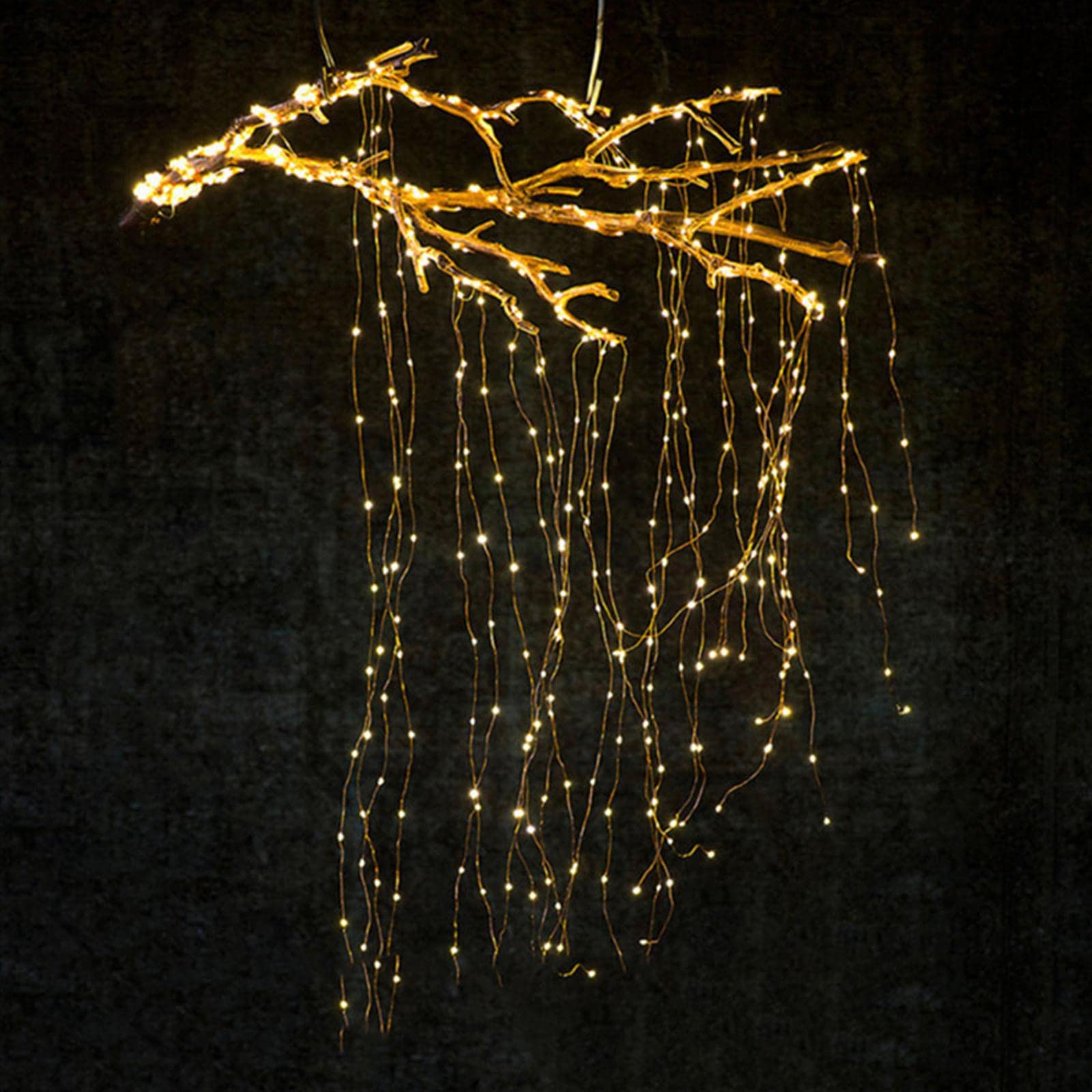 100/200 LED Solar Fairy String Lights Outdoor Waterproof - Copper Wire Waterfall Lights with 8 Modes for Garden, Patio, Christmas Decor - Perfect for Watering Can Vine, Wedding, Party & Backyard Lighting