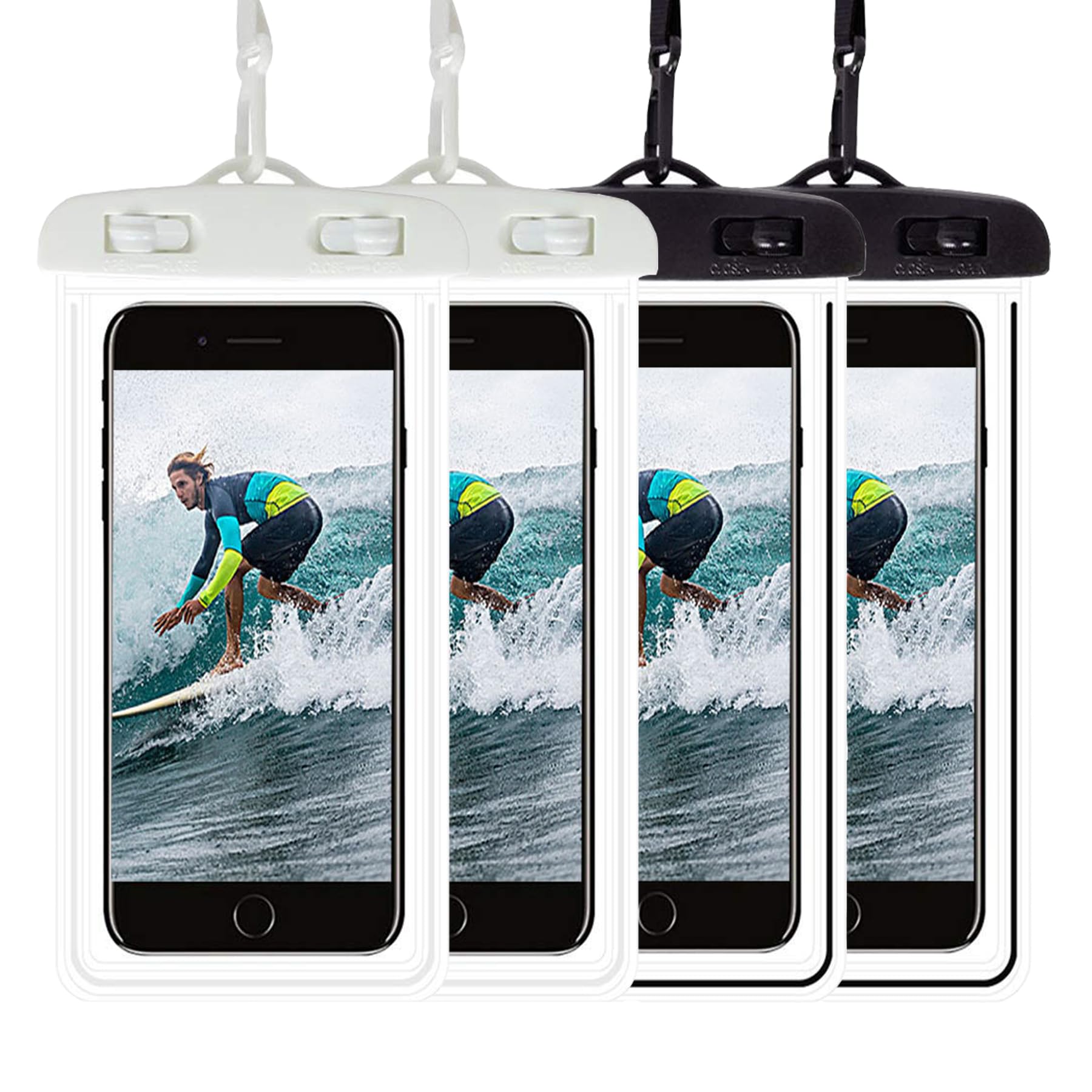 **4-Pack Waterproof Phone Case with Lanyard - Universal Underwater Dry Bag for iPhone 15/14/13 Pro Max & Samsung Galaxy S24 Ultra/S23/S22 - Ideal for Swimming, Snorkeling, Beach & Outdoor Activities**