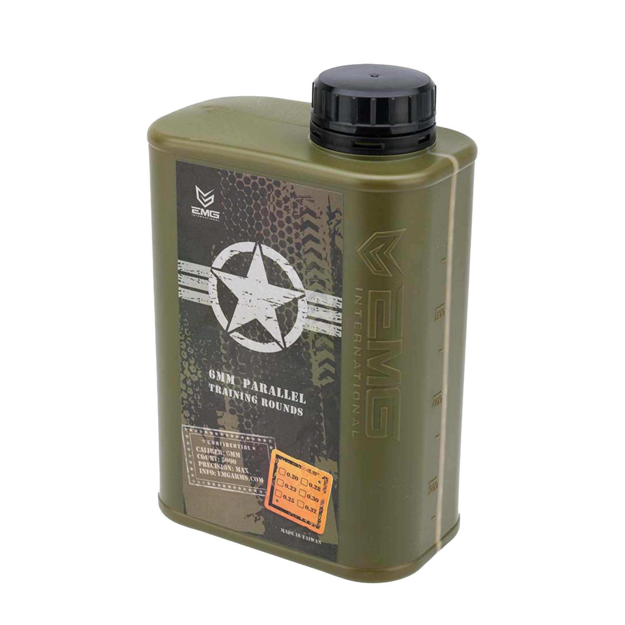 EMG International Match Grade 6mm Airsoft BBs - High Precision 0.25g & 0.30g for Competitive Shooting & Target Practice | Perfect for M4, AK47, Pistols | 5000 Count | White