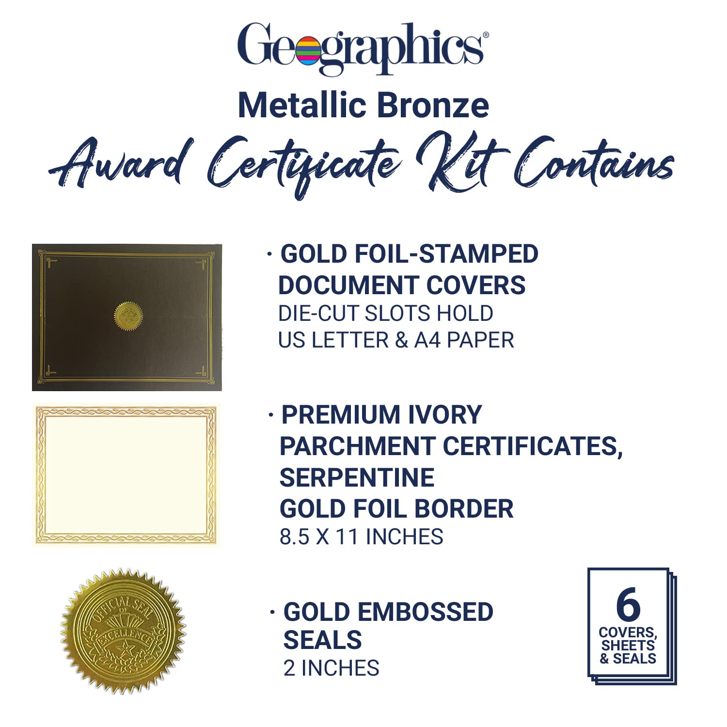 Premium Metallic Bronze Pearlized Certificate Kit - 8.5