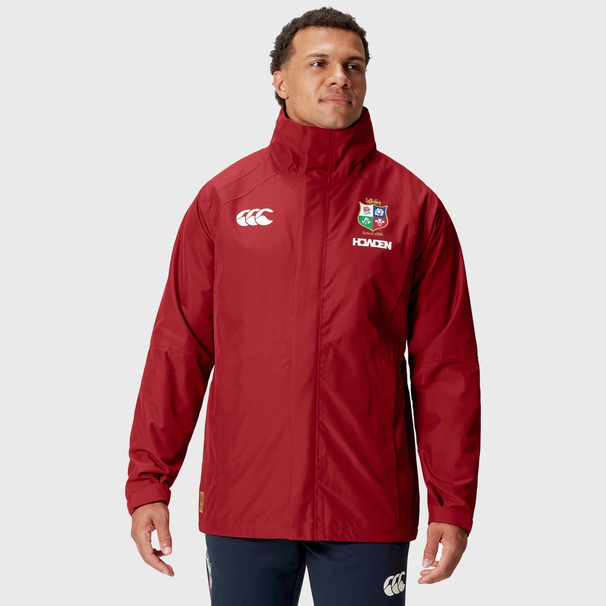 Canterbury British & Irish Lions Men's Waterproof Jacket - Red Raincoat for Outdoor Sports & Hiking | Windproof & Breathable Rugby Coat for Cold Weather