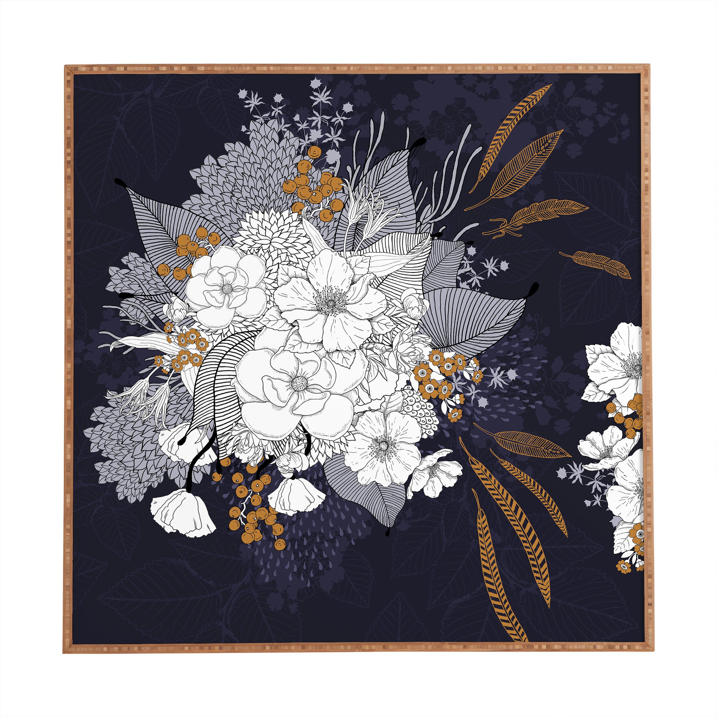 Deny Designs Iveta Abolina Winter Blue Framed Wall Art - 20x20 Inch Modern Home Decor for Living Room, Bedroom & Office - Ready to Hang Canvas Print for Seasonal Holiday & Winter Aesthetic