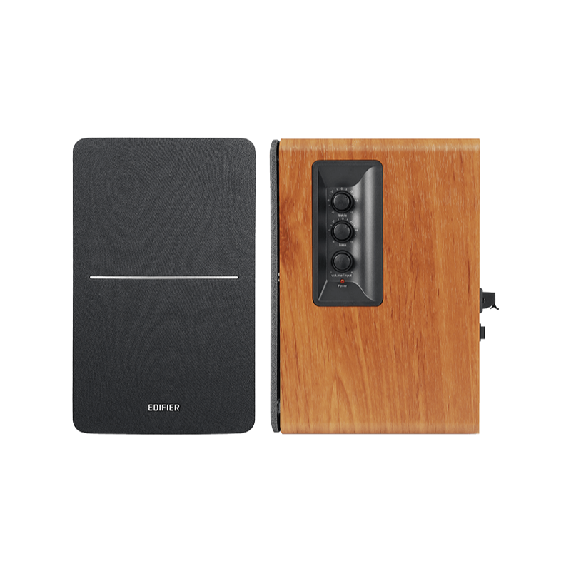 Edifier R1280DBS 42W Powered Bluetooth Bookshelf Speakers - Premium Brown Wood Grain Finish for Home Audio, PC, TV & Music Streaming
