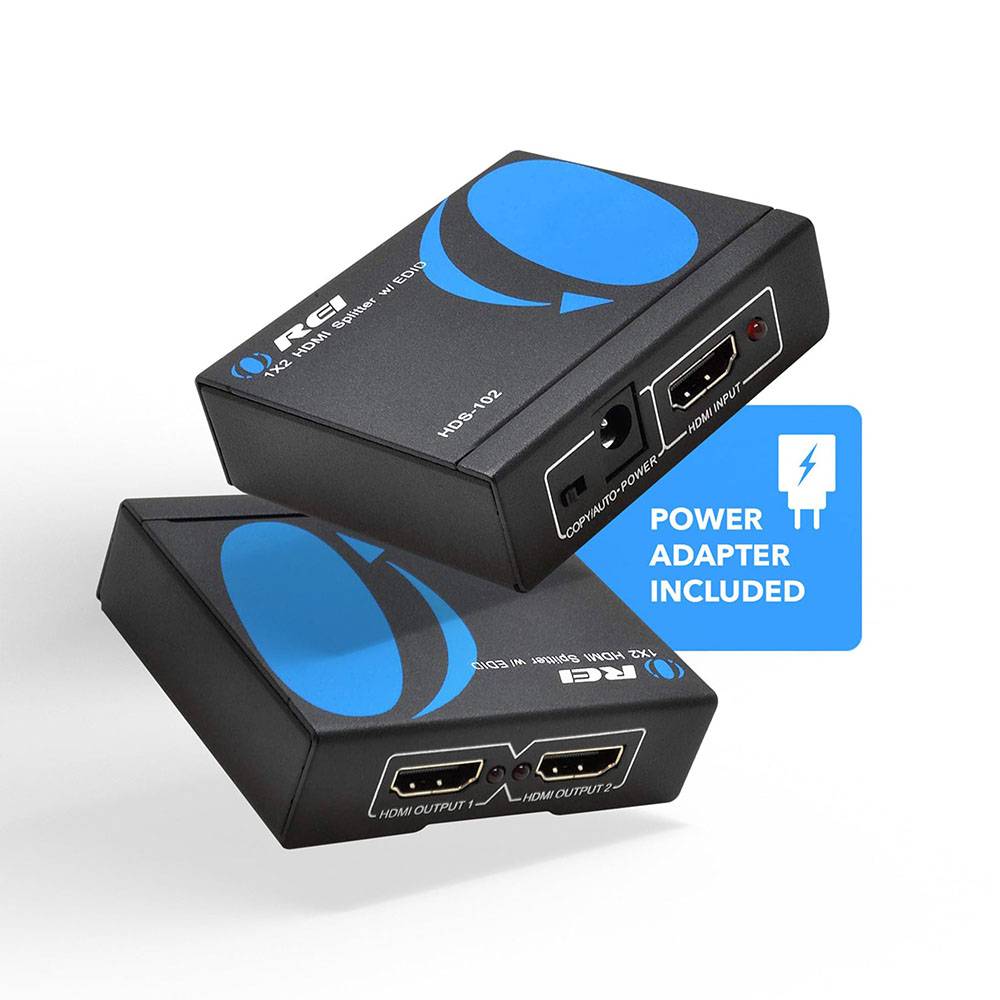 4K@30Hz 1x2 HDMI Splitter HDS 102 - Duplicate HD Video to 2 Screens for Home Theater & Gaming Setup